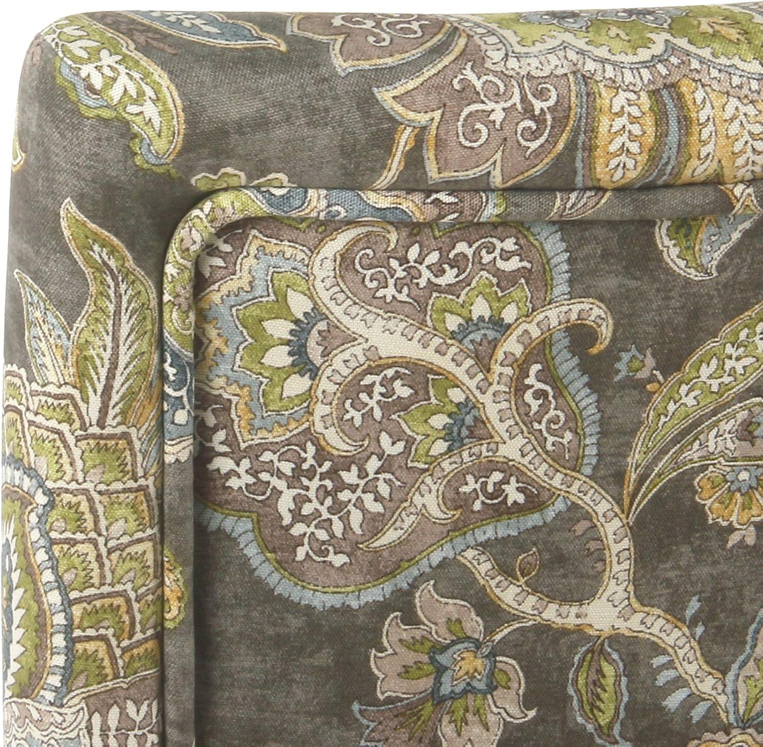 HomePop Parsons Classic Upholstered Accent Dining Chair, Set of 2, Multicolor Gray Floral