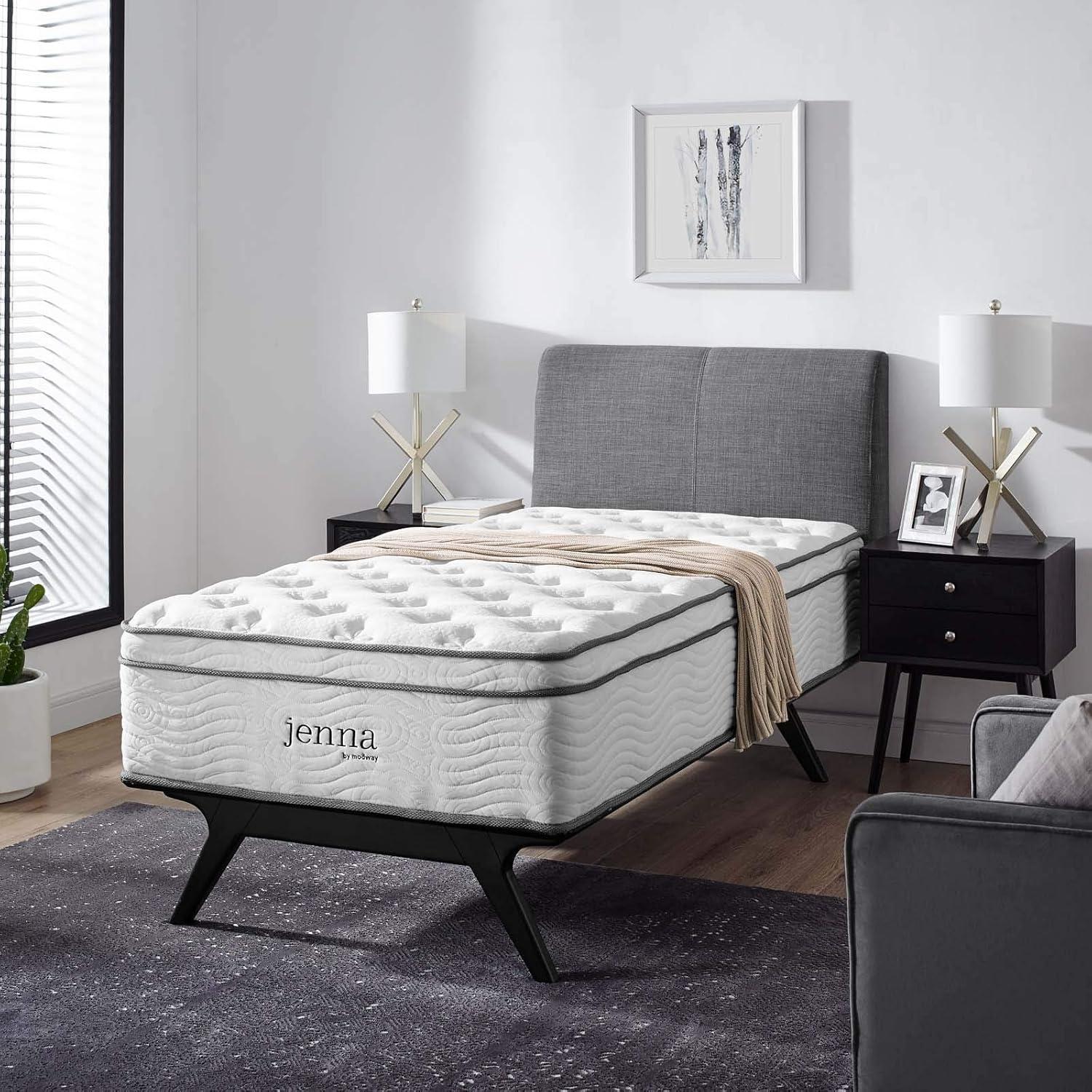 Jenna 14" White Pillowtop Innerspring Twin Mattress