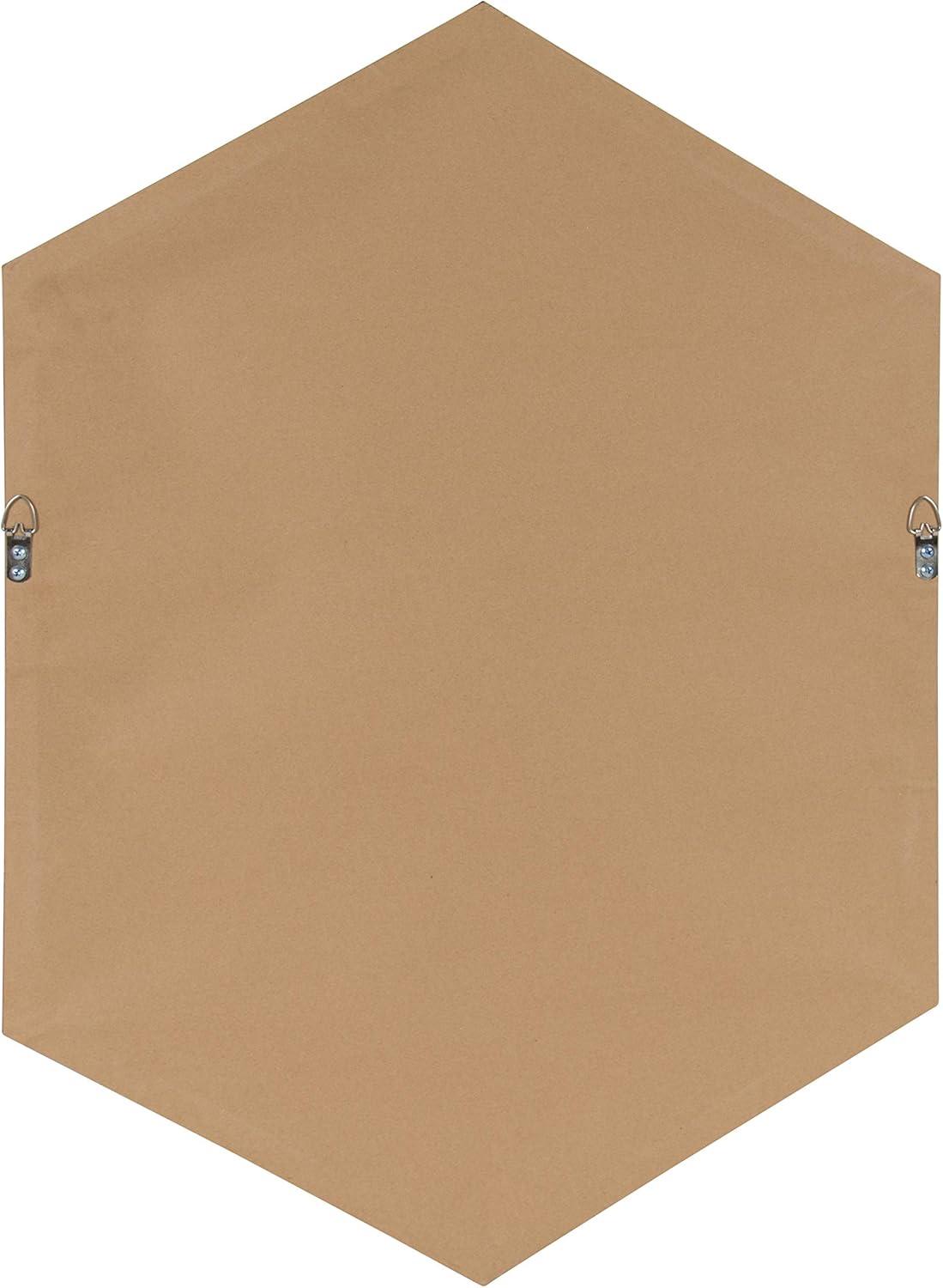 Kate and Laurel Rhodes Modern Hexagon Wall Mirror, 22 x 31, Silver, Decorative Geometric Hexagon MIrror with Chrome Finish for Elegant Contemporary Wall Decor