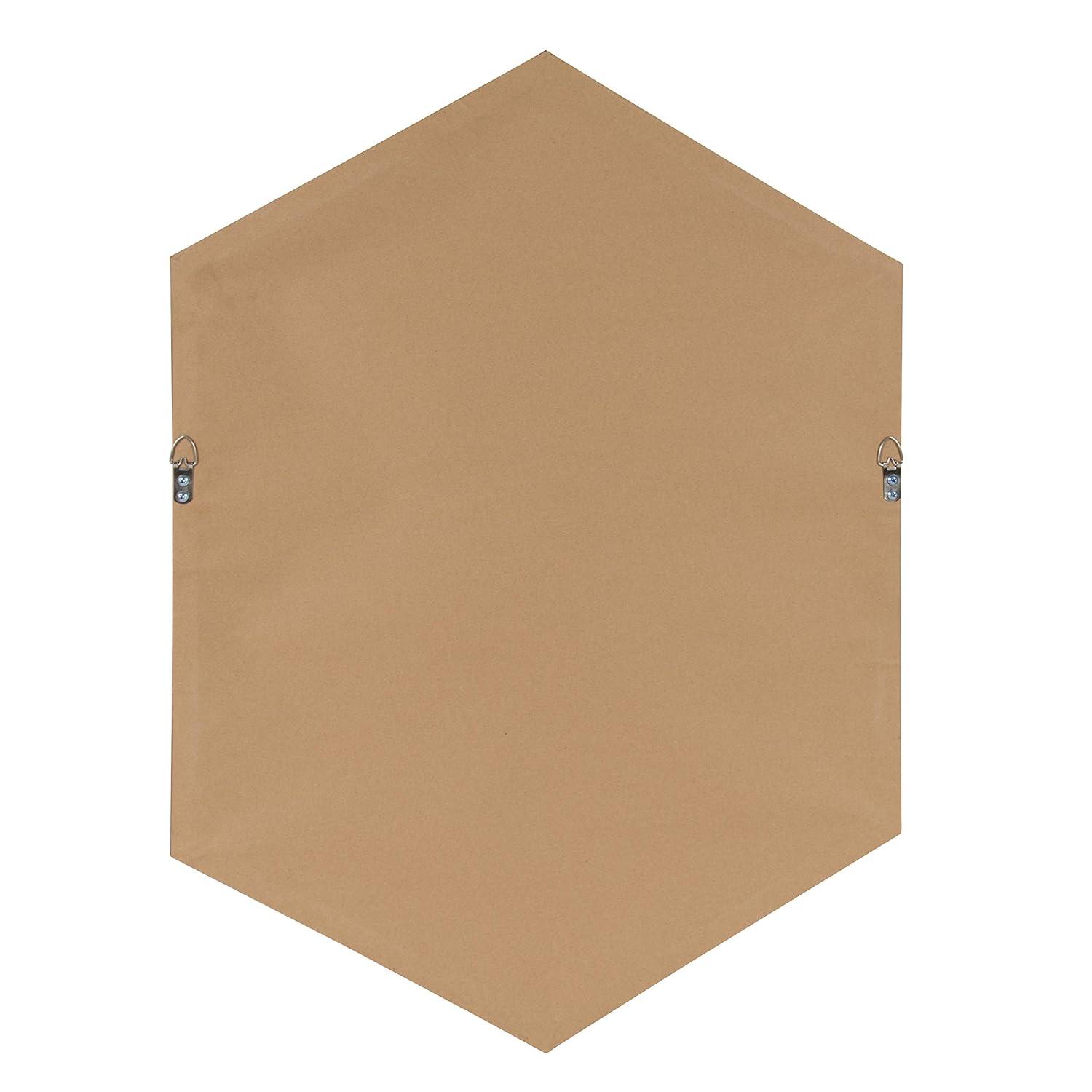 Kate and Laurel Rhodes Modern Hexagon Wall Mirror, 22 x 31, Silver, Decorative Geometric Hexagon MIrror with Chrome Finish for Elegant Contemporary Wall Decor