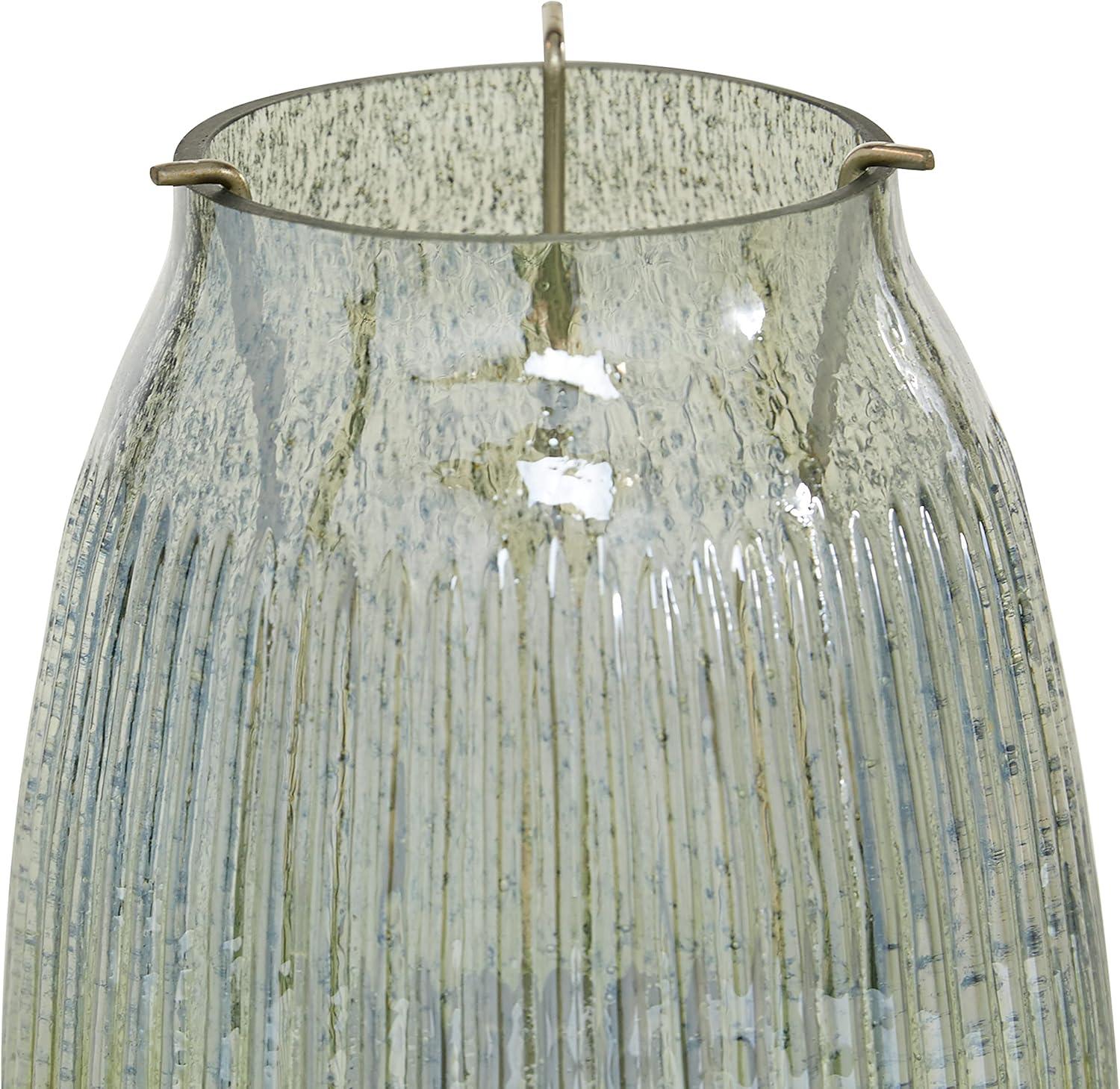 22" x 6" Round Glass Pillar Candle Holder Black - Olivia & May: Elegant Mantel Decor, 5-Unit Tray