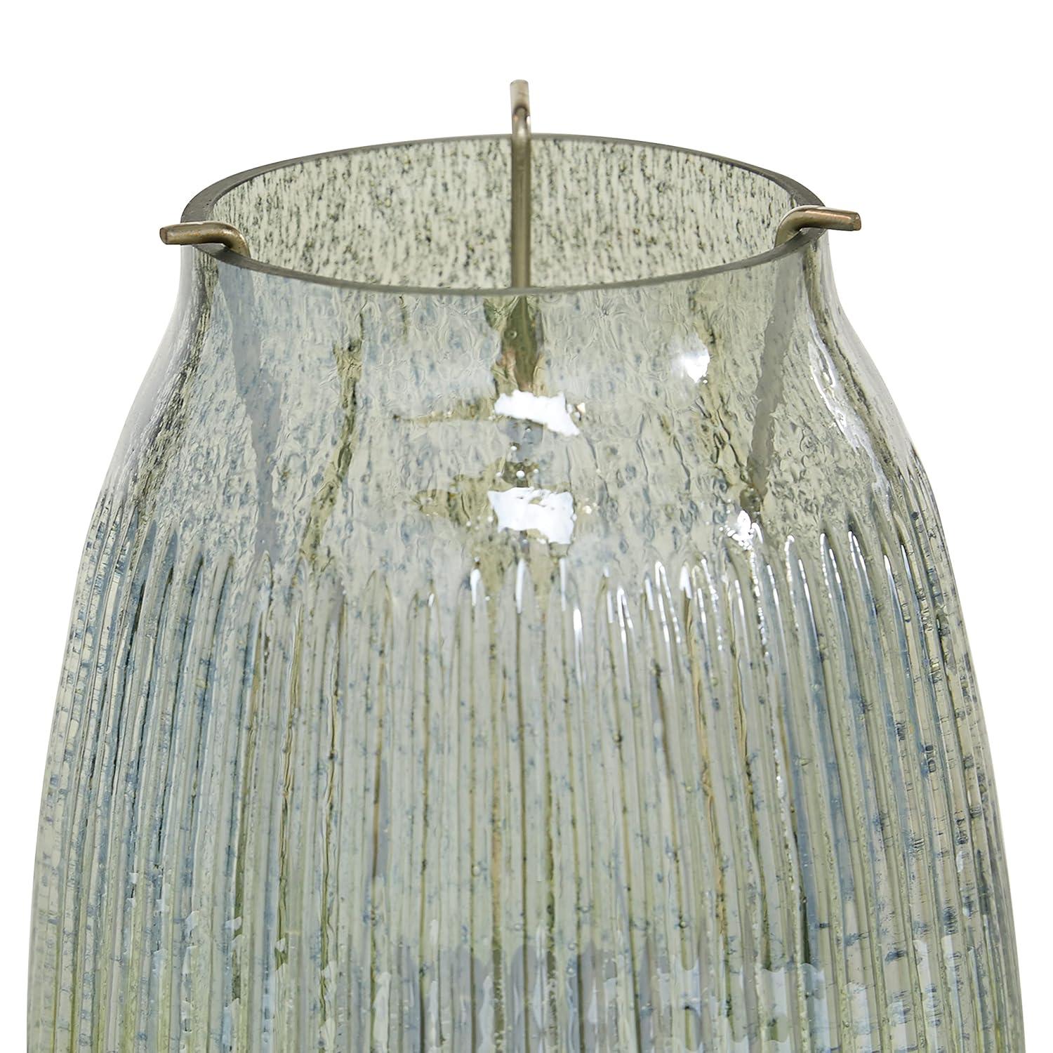 22" x 6" Round Glass Pillar Candle Holder Black - Olivia & May: Elegant Mantel Decor, 5-Unit Tray