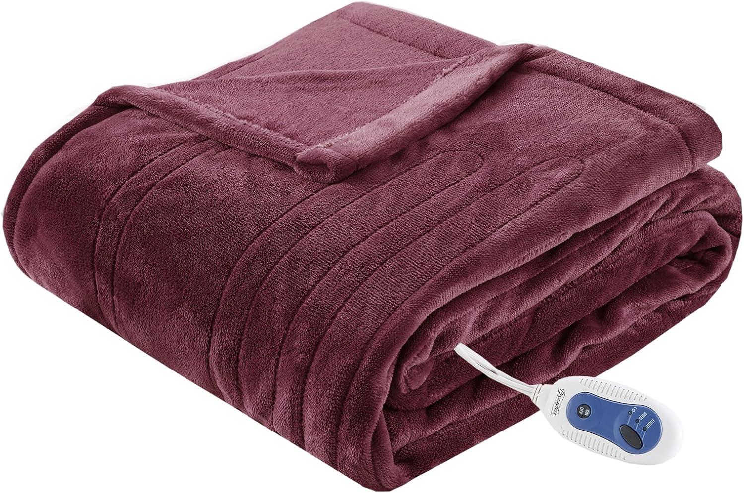 Heated Plush Oversized Throw