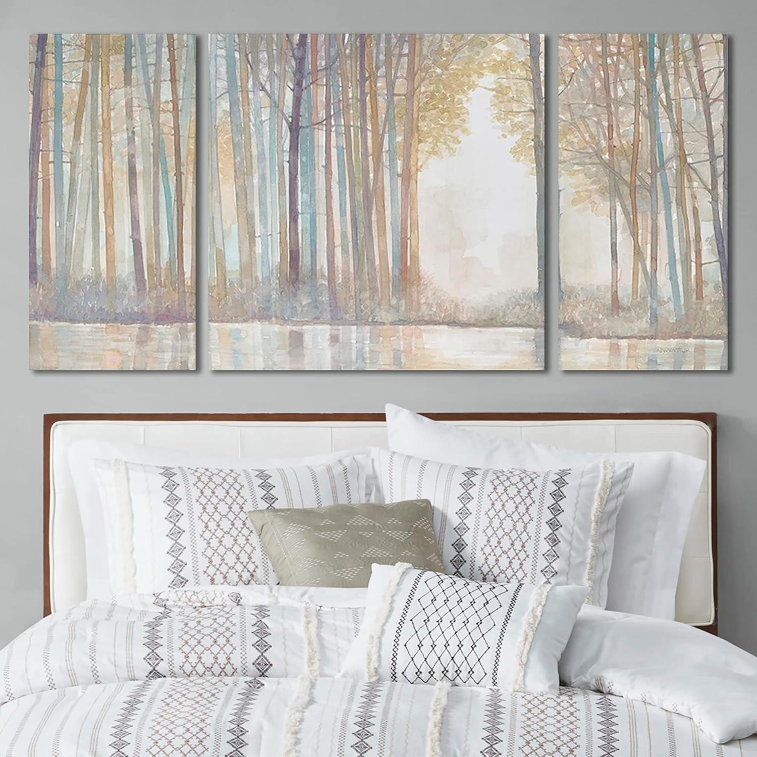 Forest Reflections Multi-Color Gel Coated Canvas Art Set