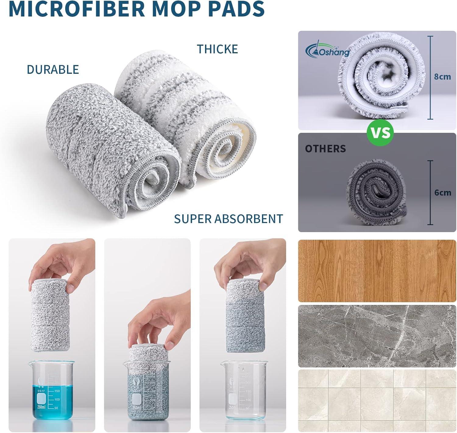 Oshang Oshang Flat Mop and Bucket OG2 - Hand-Free Floor Cleaning Mop - 4 Microfiber Mop Pads Included