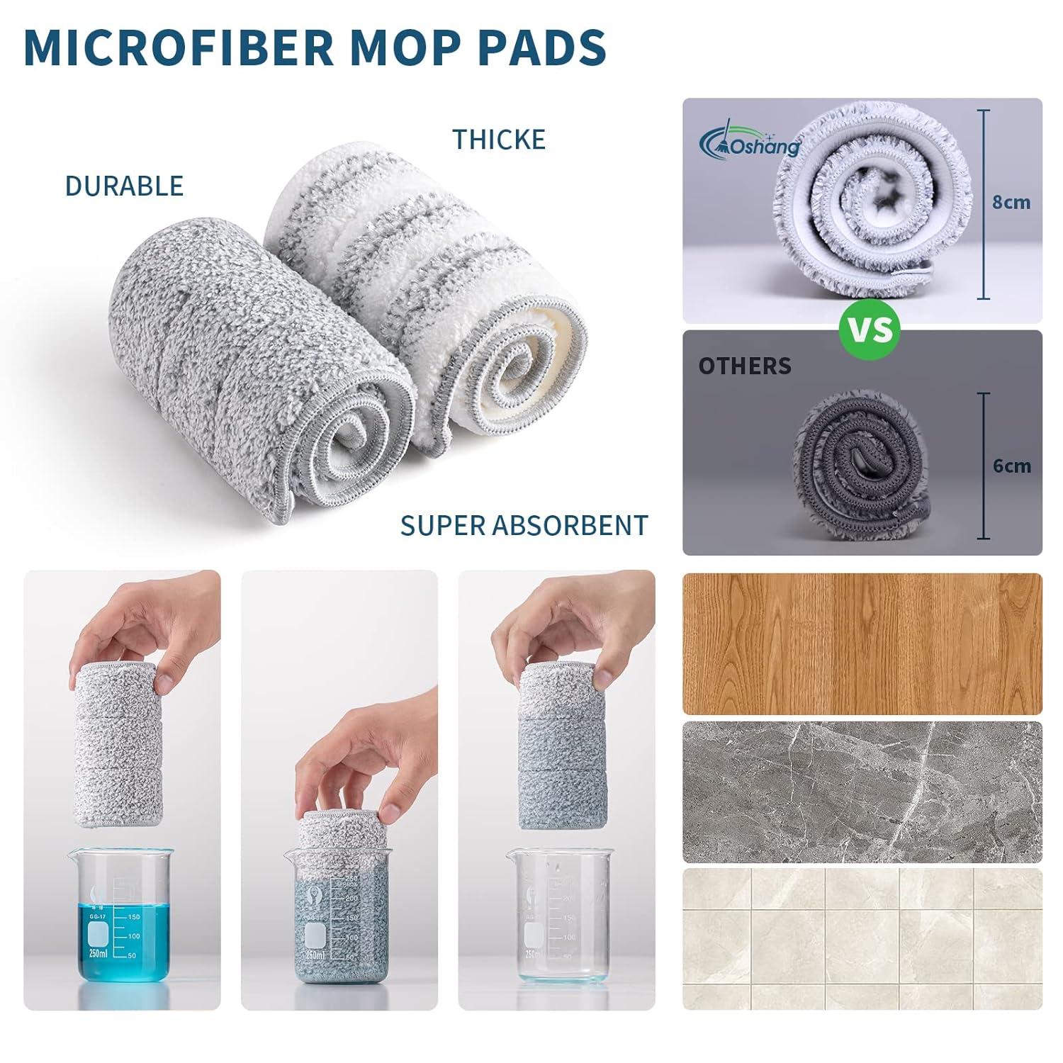 Oshang Oshang Flat Mop and Bucket OG2 - Hand-Free Floor Cleaning Mop - 4 Microfiber Mop Pads Included