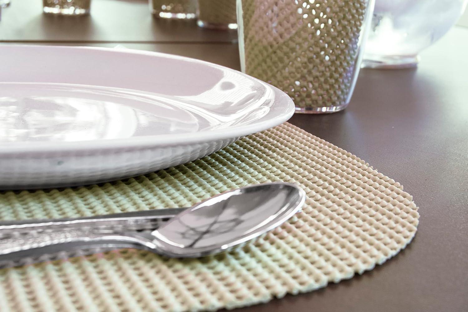 Kraftware Fishnet Oval Placemat 17"x12" (Set/6) Add Fun and Color to your Outdoor Dining – Real Jute Material – Ivory