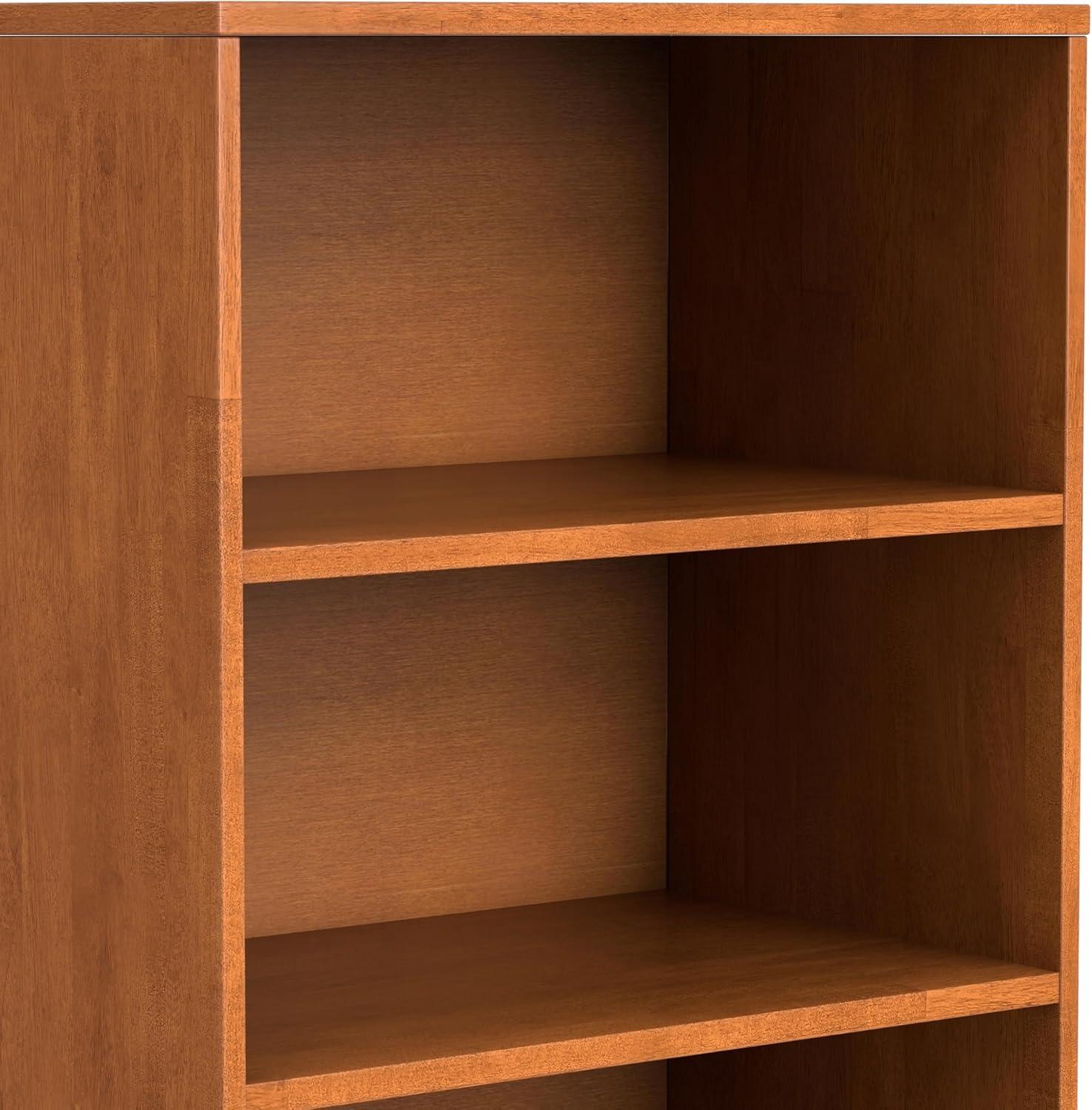 Simpli Home Harper 24"W Solid Hardwood 4 Shelf Mid-Century Modern Bookcase with Drawer and Adjustable Shelves