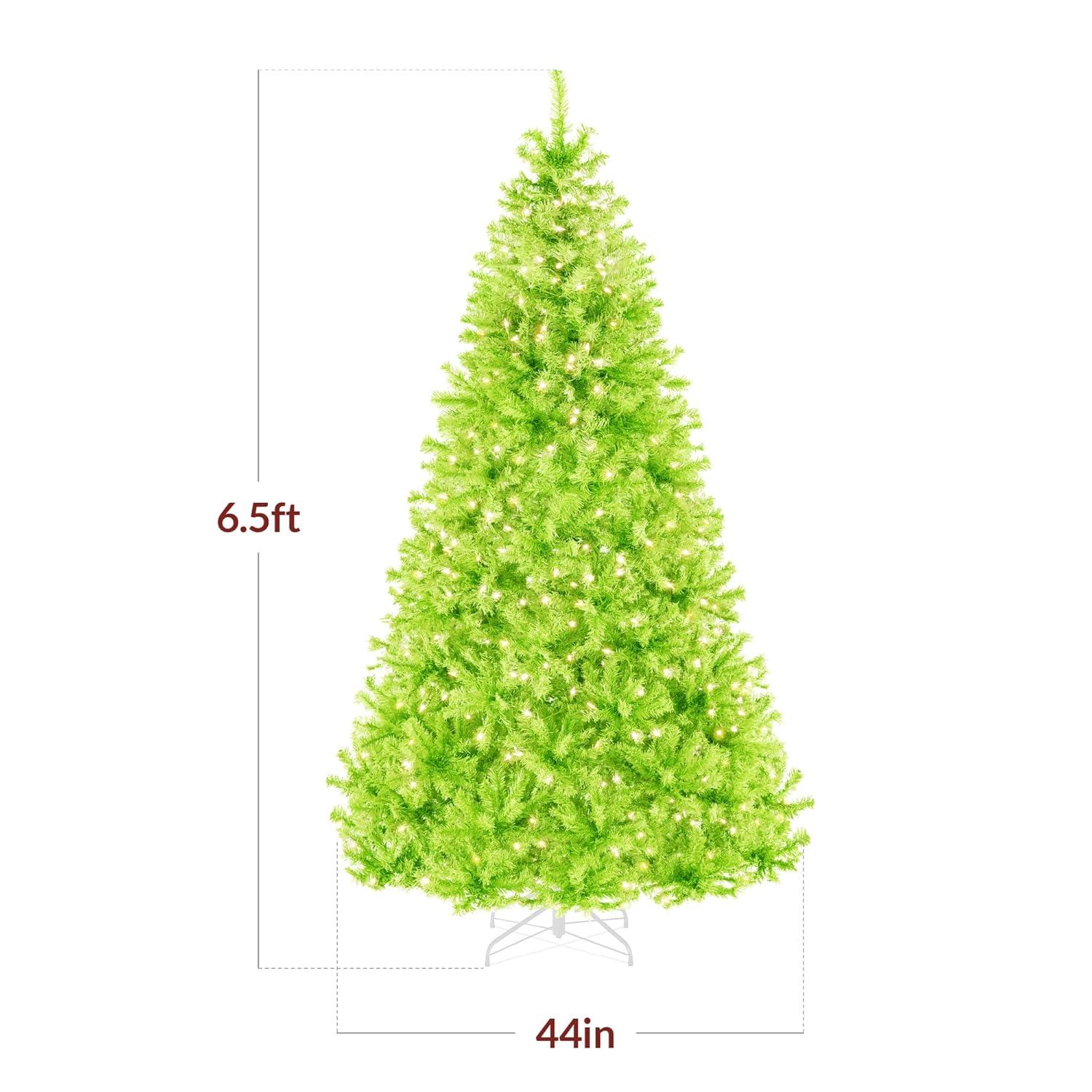 Best Choice Products 6ft Pre-Lit Lime Green Christmas Tree, Artificial Holiday Decoration w/ 250 Lights