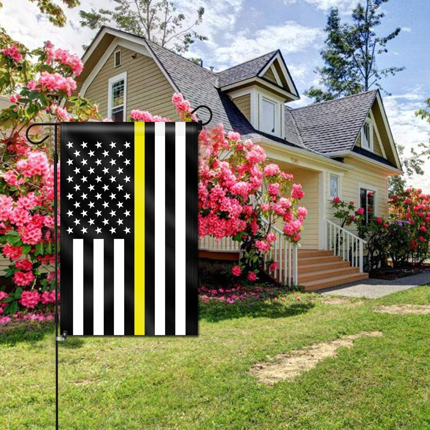 ANLEY Double Sided Premium Garden Flag, Thin Yellow Line USA Decorative Garden Flags 18 x 12.5 Inch