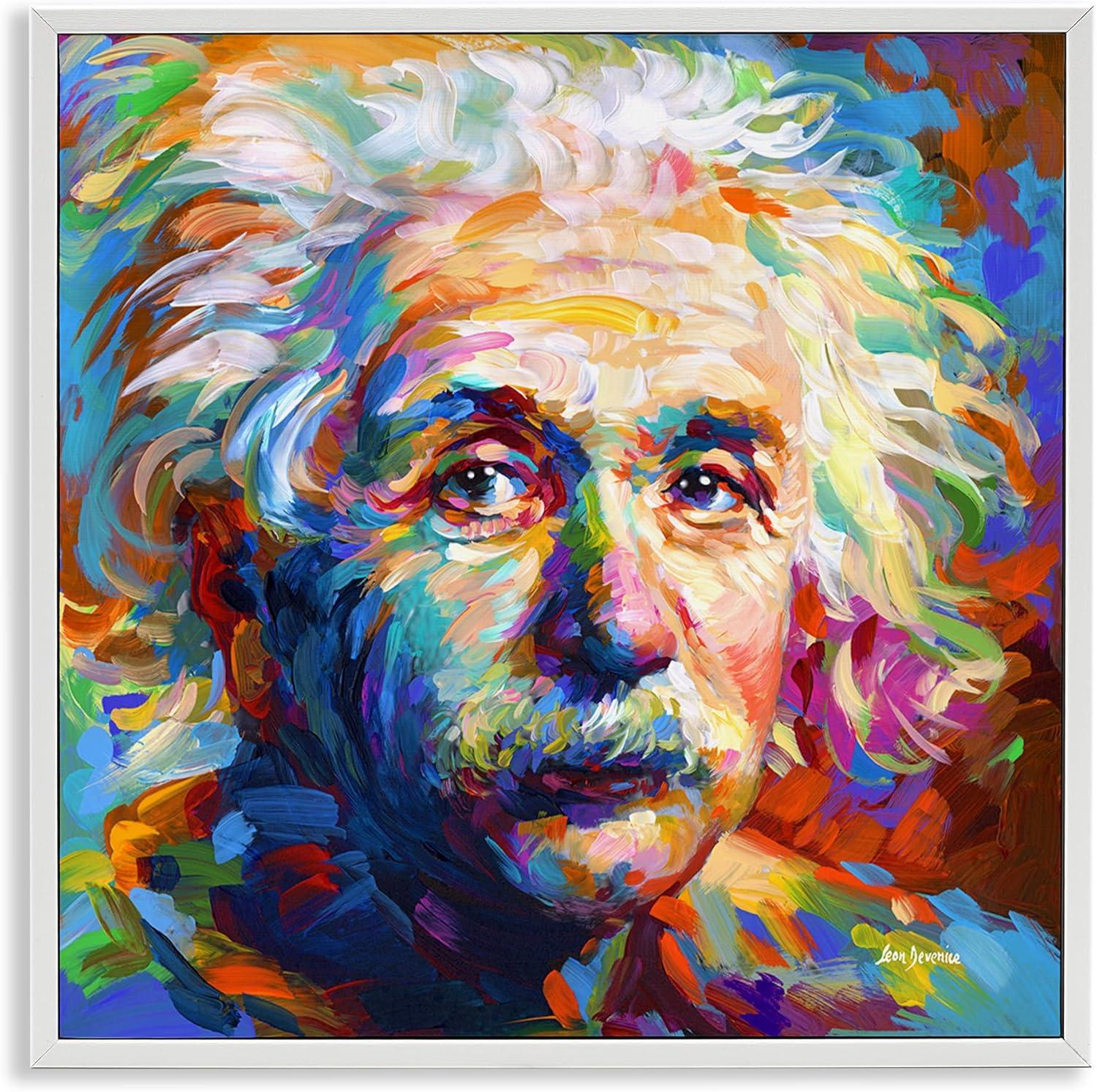 Stupell Industries Abstract Albert Einstein Portrait, 12" x 12"