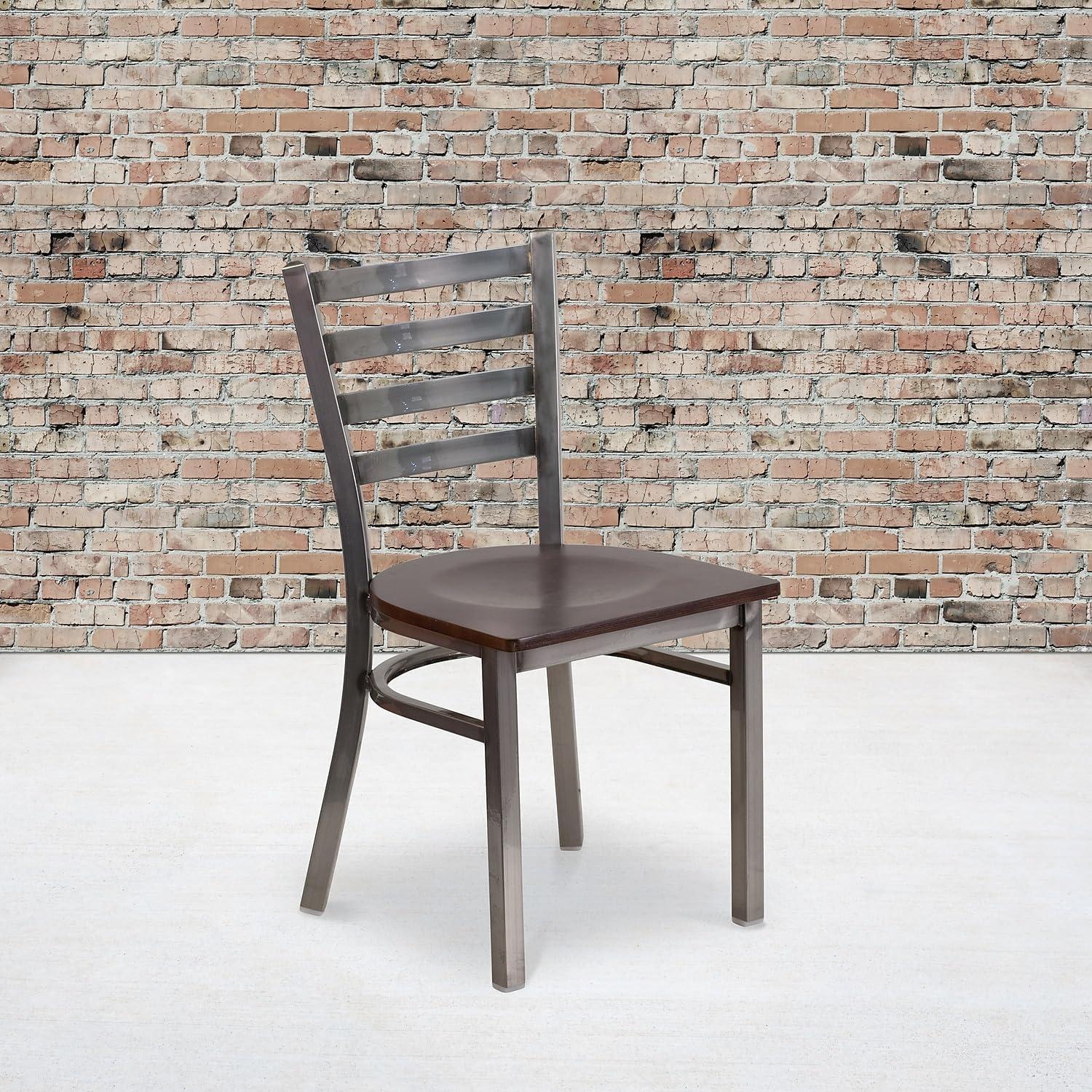 Flash Furniture Kendall Clear Coated Ladder Back Metal Restaurant Chair