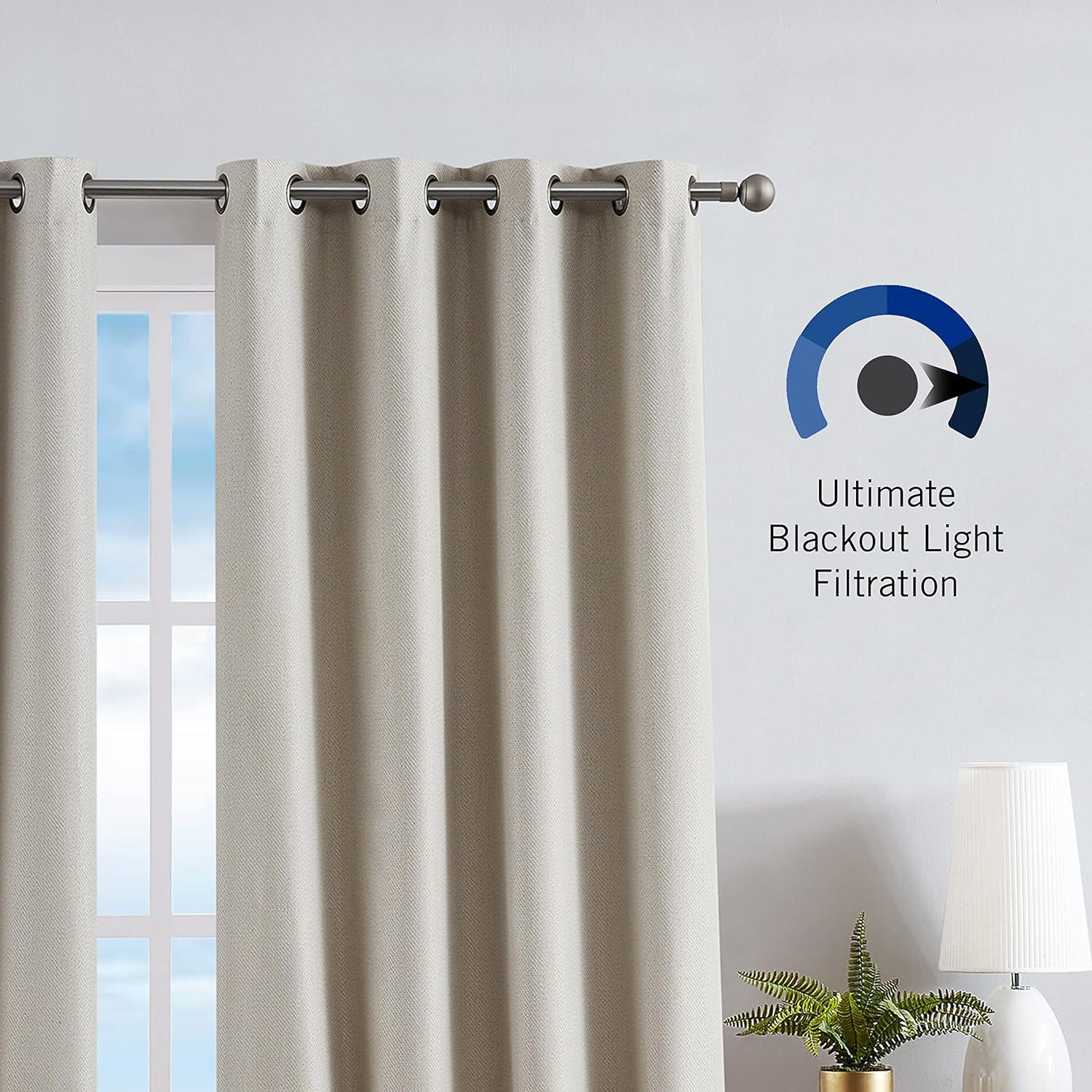 Nautica Nautica Synthetic Solid Color Blackout Thermal Rod Pocket Curtain Panels (Set of 2)
