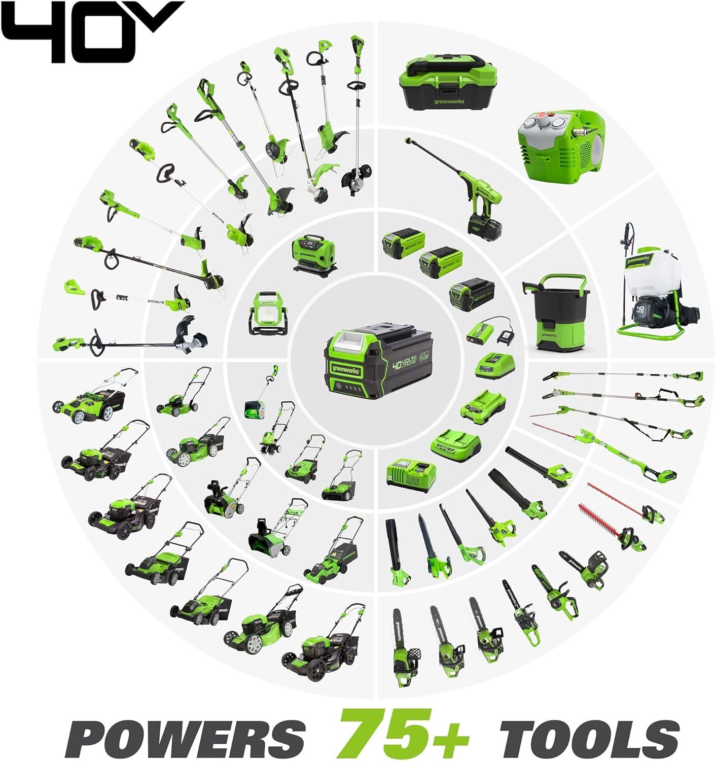 Green 12-Inch Battery-Powered Electric Chainsaw with Safety Chain