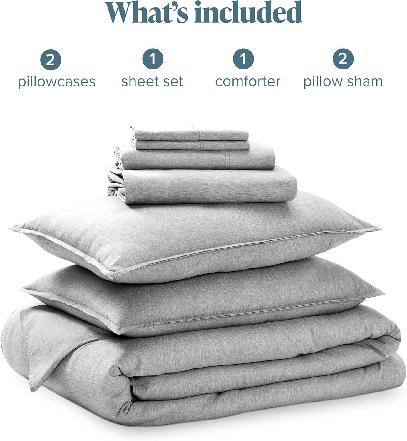 Full Double Brushed Bed in a Bag Heather Pewter by Bare Home