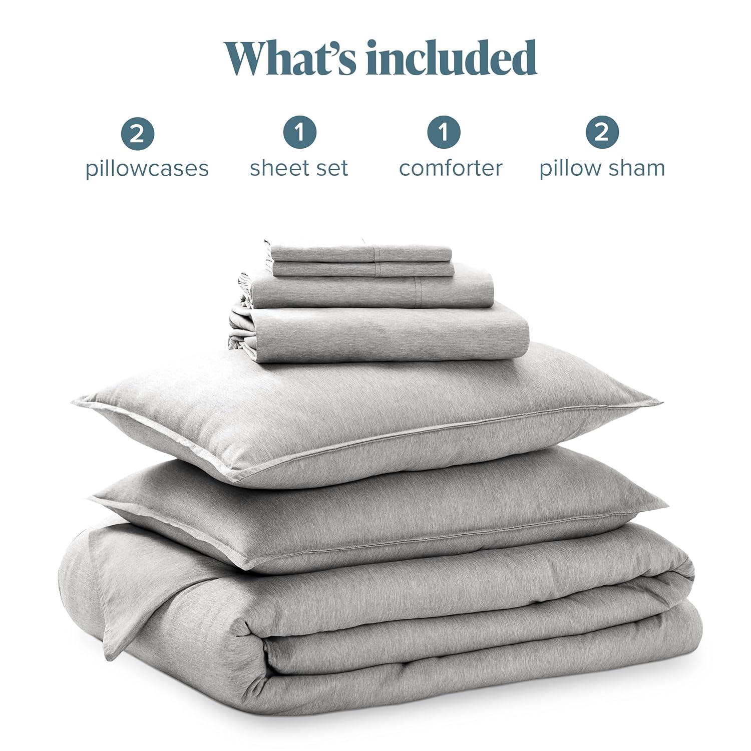 Full Double Brushed Bed in a Bag Heather Pewter by Bare Home