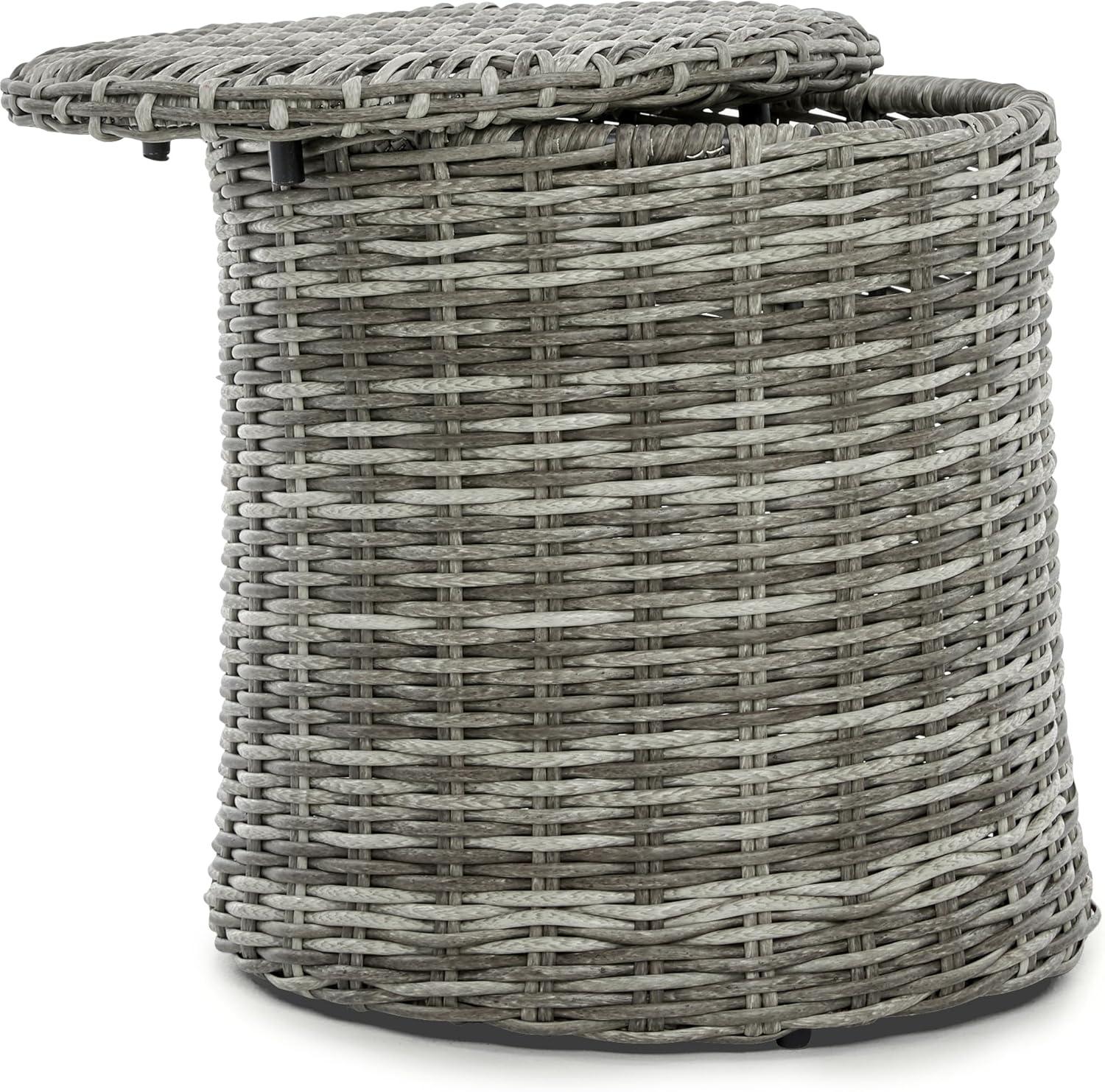 Elle Decor Vallauris Outdoor Side Table with Storage Grey