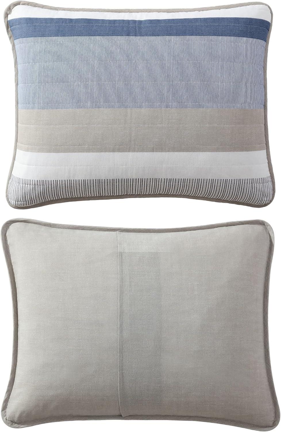 Nautica Galewood Cotton Reversible Beige Quilt Set