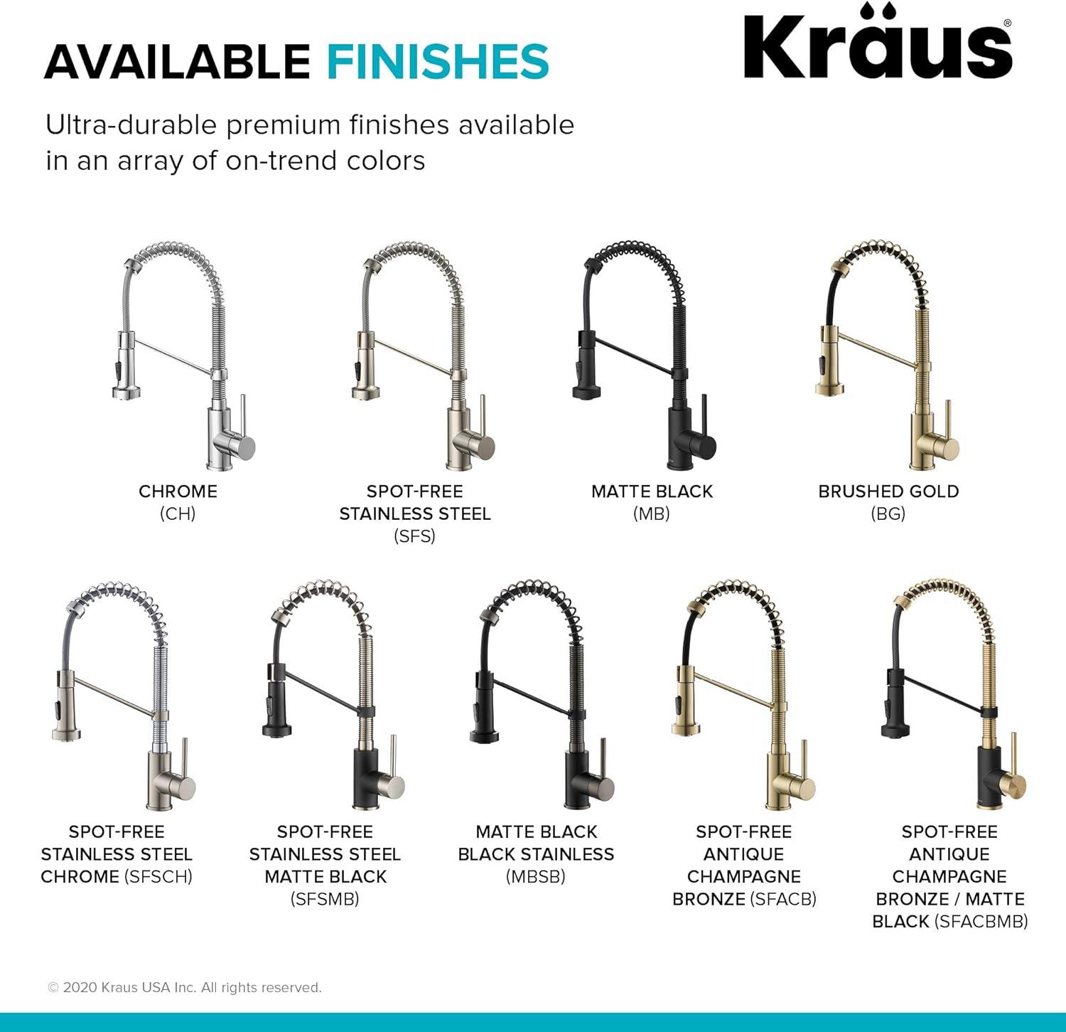 KRAUS Bolden Commercial Style 2-Function Single Handle Pull Down Kitchen Faucet