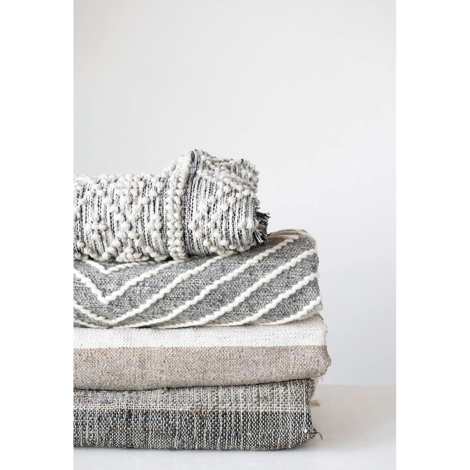 Creative Co-Op Embroidered Reversible Throw Pillow