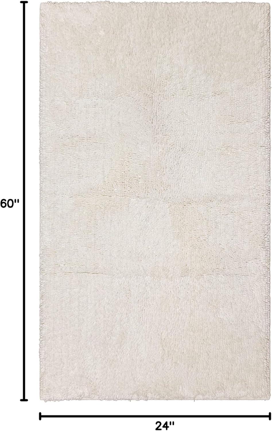 Mohawk Home Classic Cotton Plush Stain/Fade Resistant Non-Slip Washable Bath Mat, White, 2' X 5'