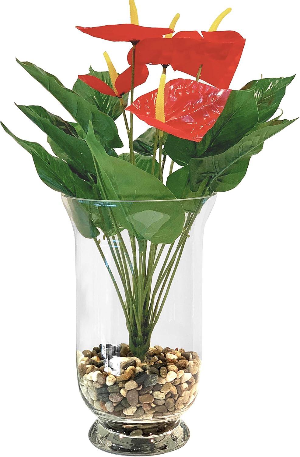 Clear Glass 12-Inch Hurricane Vase for Floral Arrangements