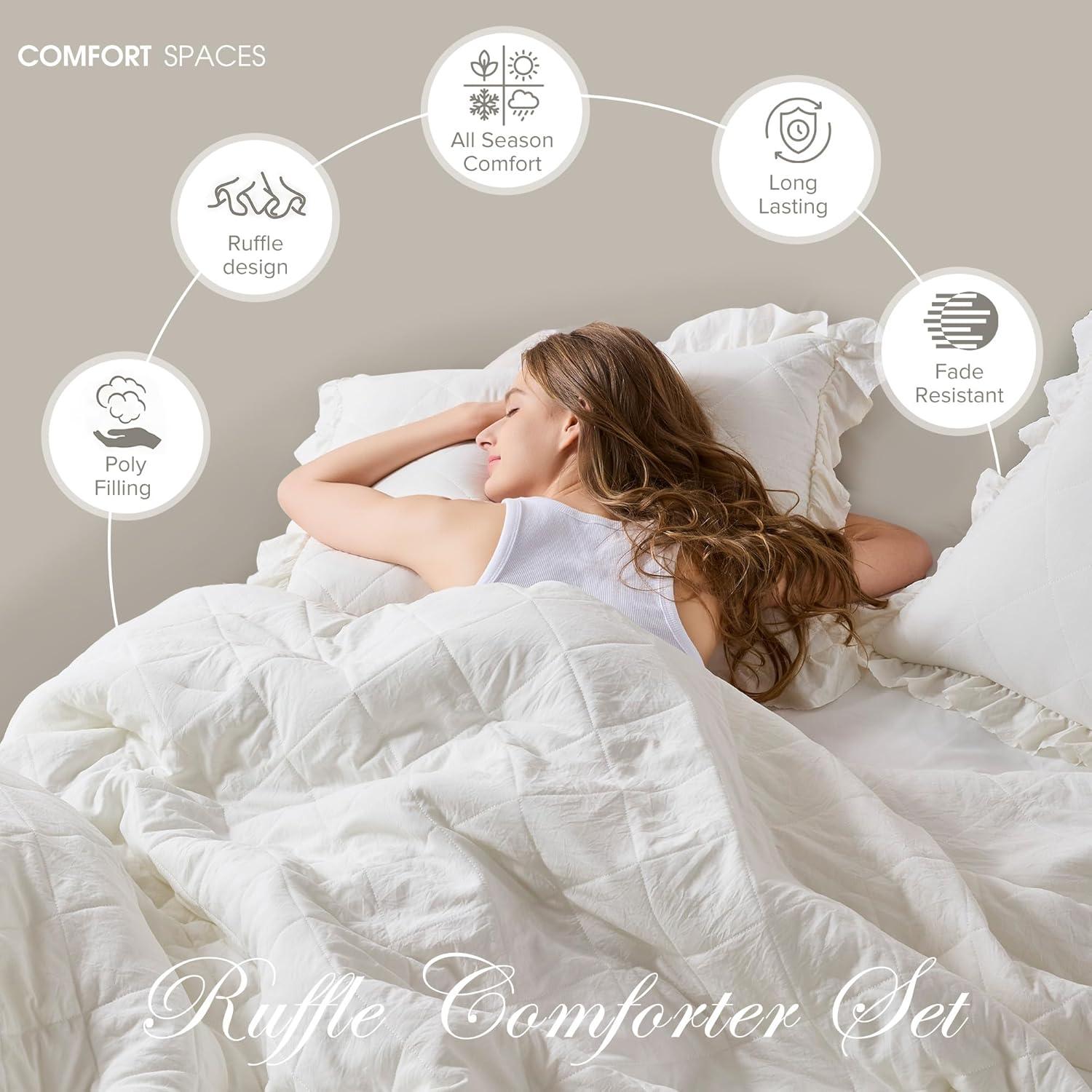 510 Design Ivory Geometric King/California king Comforter Microfiber