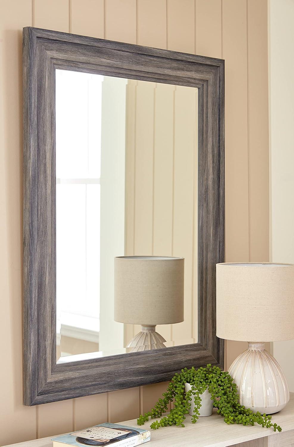 Antique Gray 30x40 Contemporary Rectangular Accent Mirror