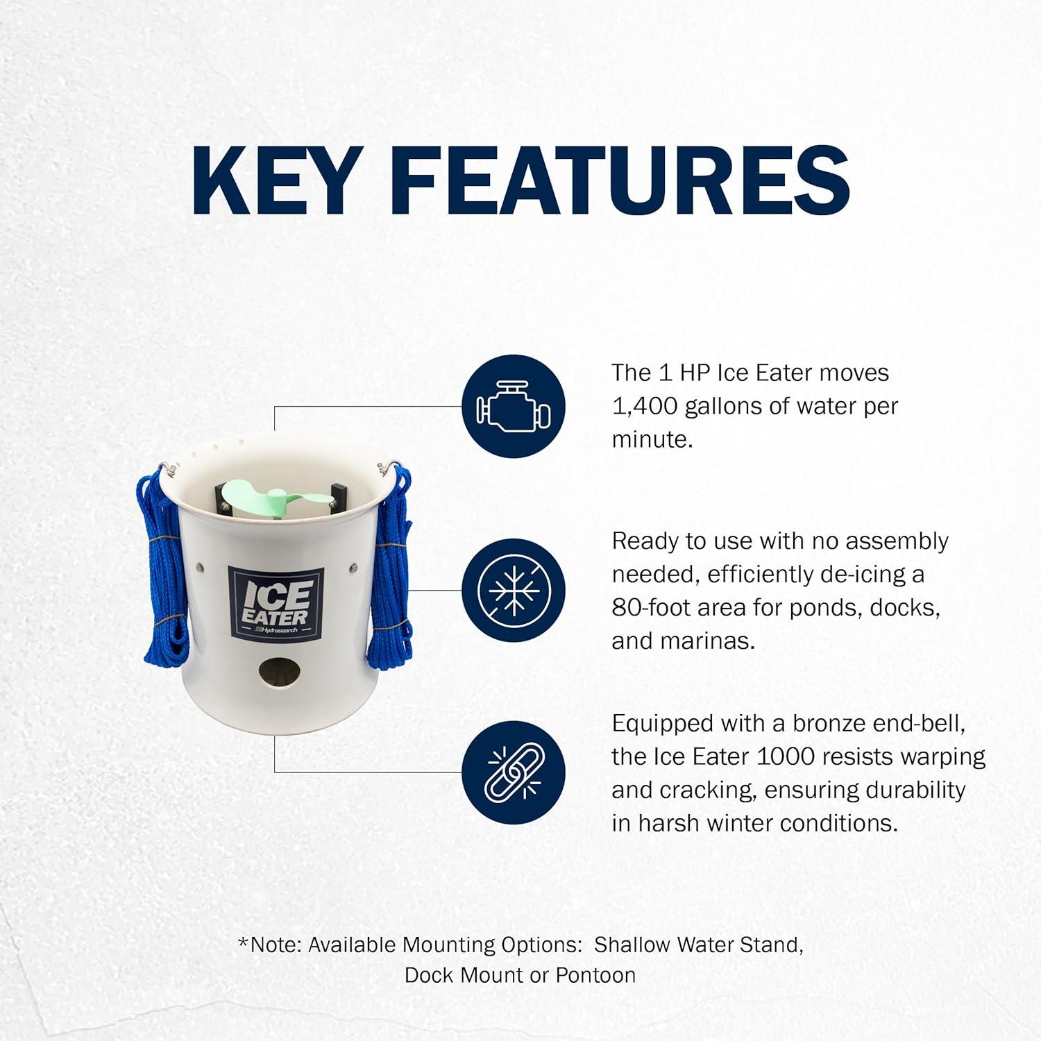 The Powerhouse Inc. P1000-50-115V 1 HP Ice Eater with 50 ft. Cord