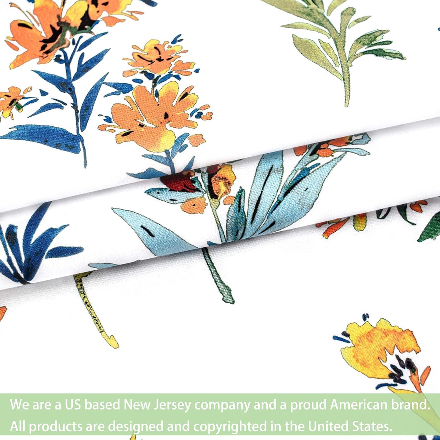 DriftAway Sylvia Floral Botanical Herbs Watercolor Printed Pattern Lined Blackout Thermal Insulated Window Curtain Valance Rod Pocket Single 52" x 14" Plus 2" Header Multi