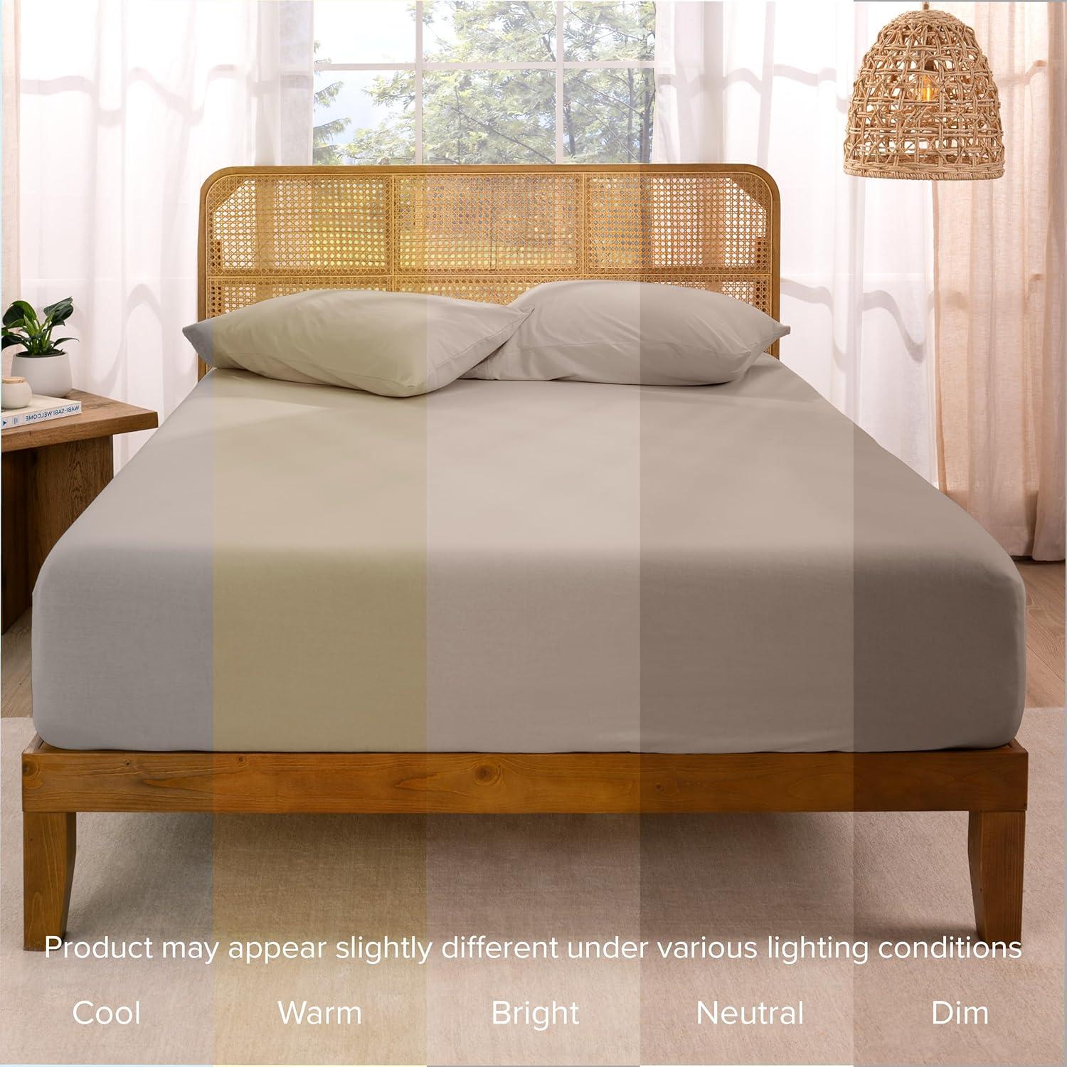 Bare Home Organic 100% Cotton Jersey Knit Fitted Sheet