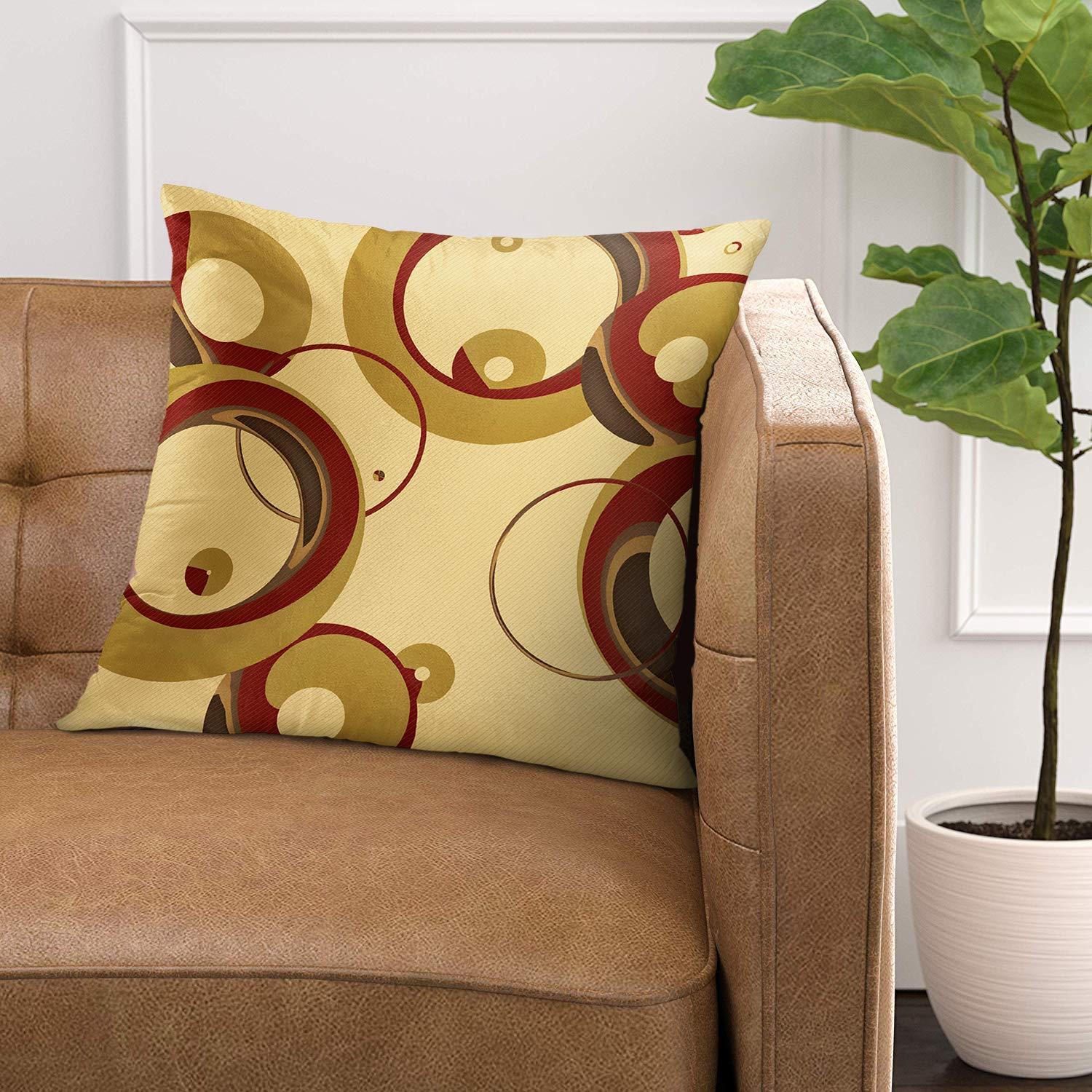 Emvency Throw Pillow Cover Colorful Circle Modern Bubbles Tan Circles Decorative Pillow Case Home Decor Square 18 x 18 Inch Pillowcase