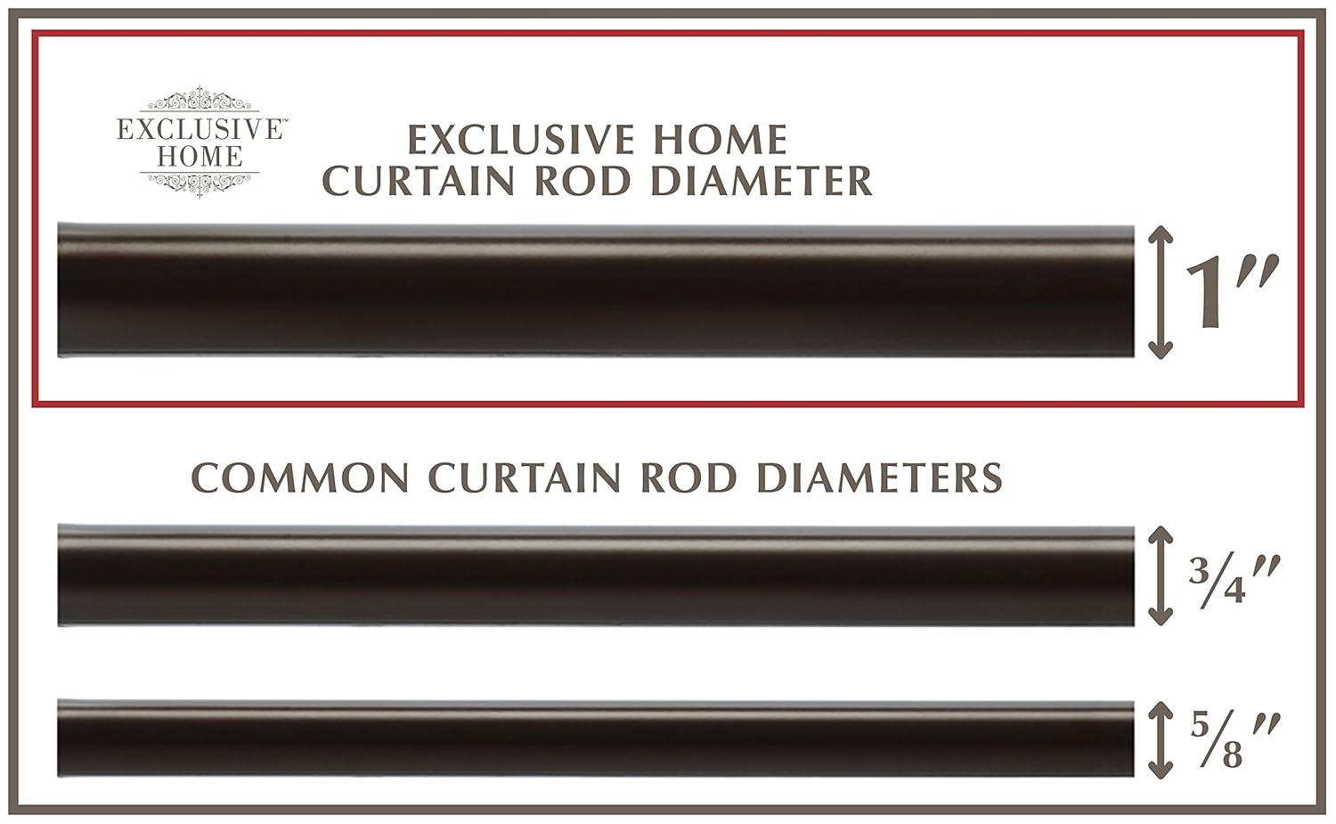 120"x66" Adjustable Sphere Curtain Rod & Finial Set Matte Bronze: 120 Inch, Iron, Single Rod, Exclusive Home