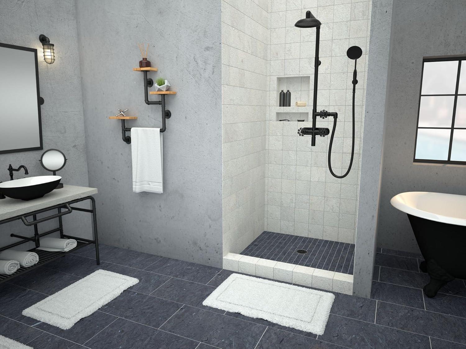 36" x 36" Matte Black Shower Base with Center Drain