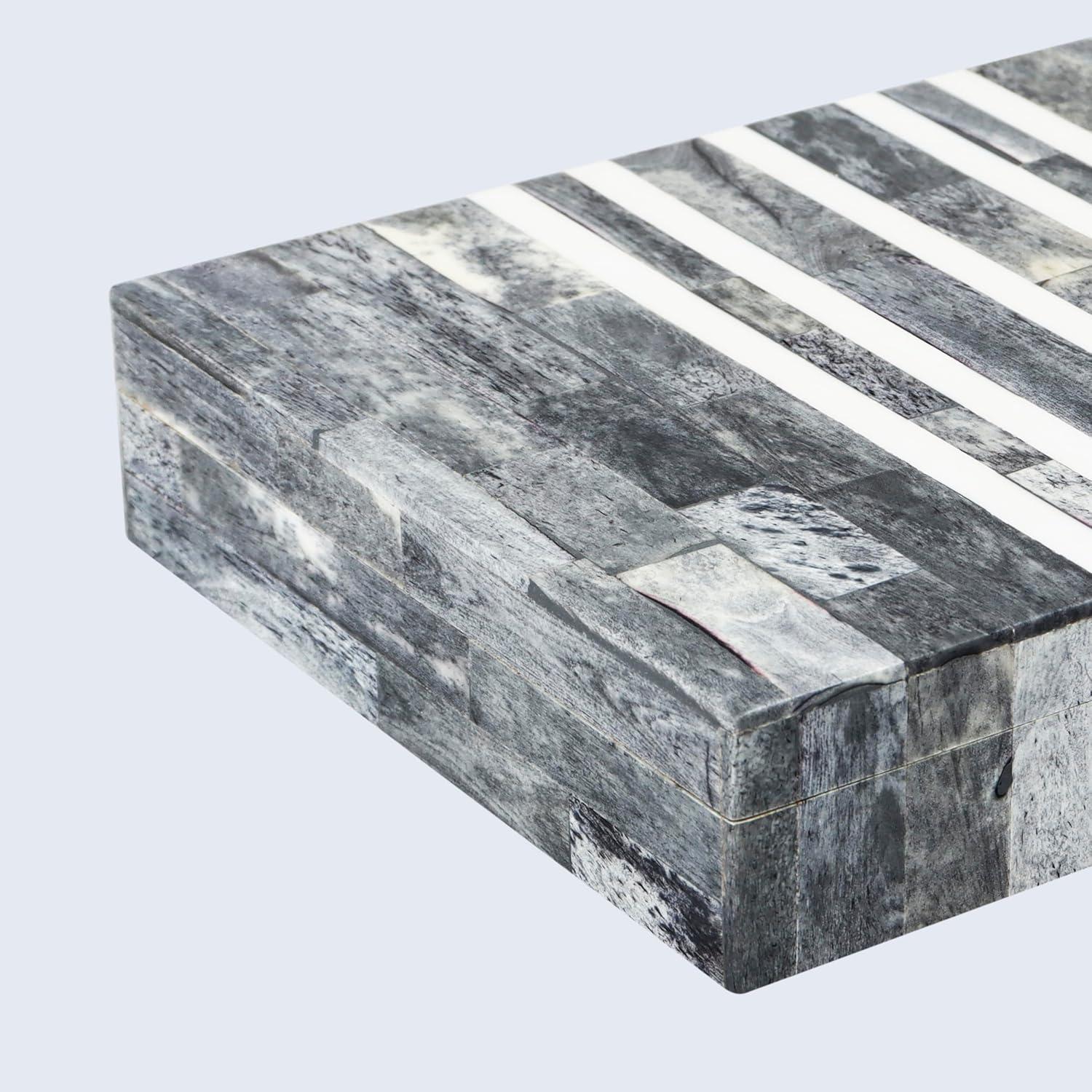 Handicrafts Home Decorative Box - Handmade Jewelry Organizer Box with Lid - Keepsake Box for Home Decor, Jewelry, Accessories, Collectibles - Modern Wooden Storage Box - Cafe, 8X6X1.5 inch