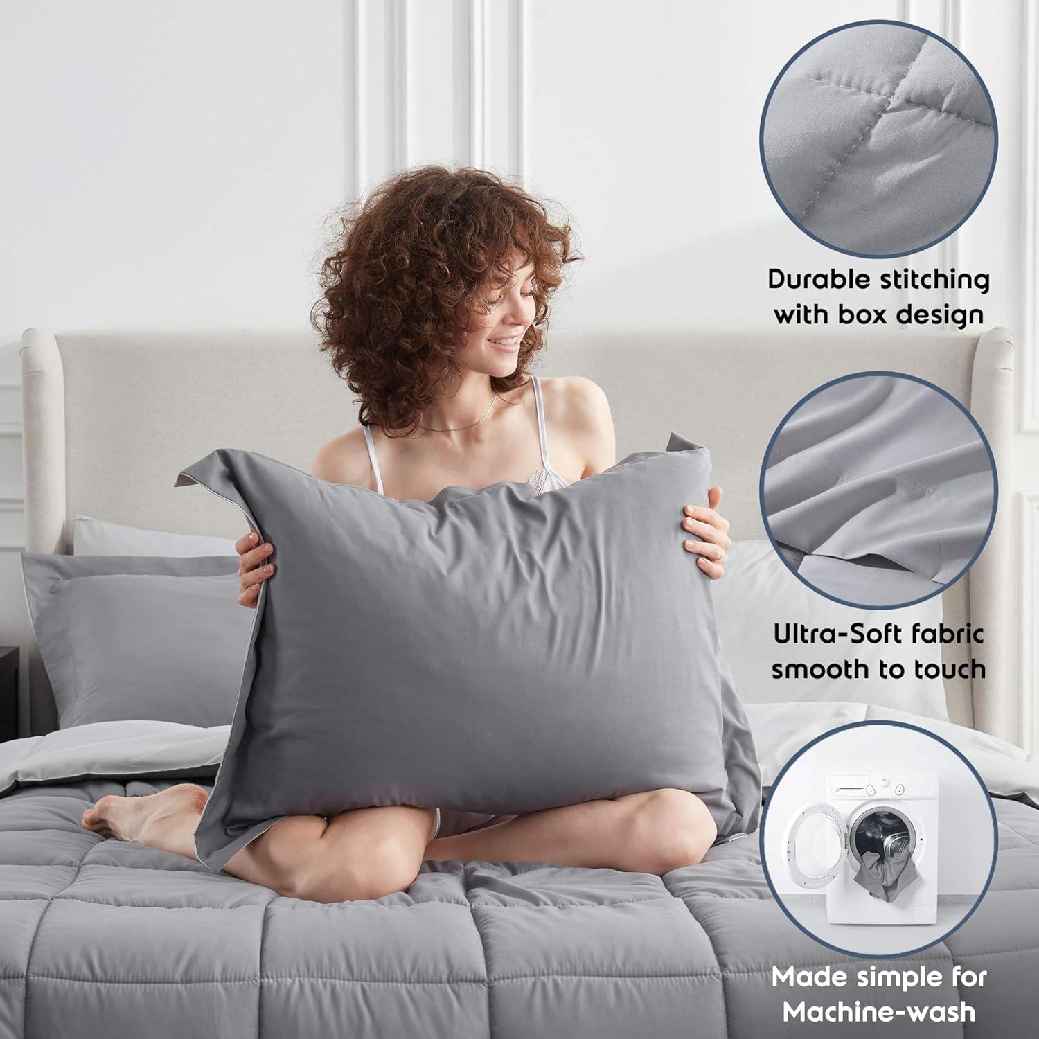 Nestl Bed-in-A-Bag Reversible Comforter Set with Bed Sheets