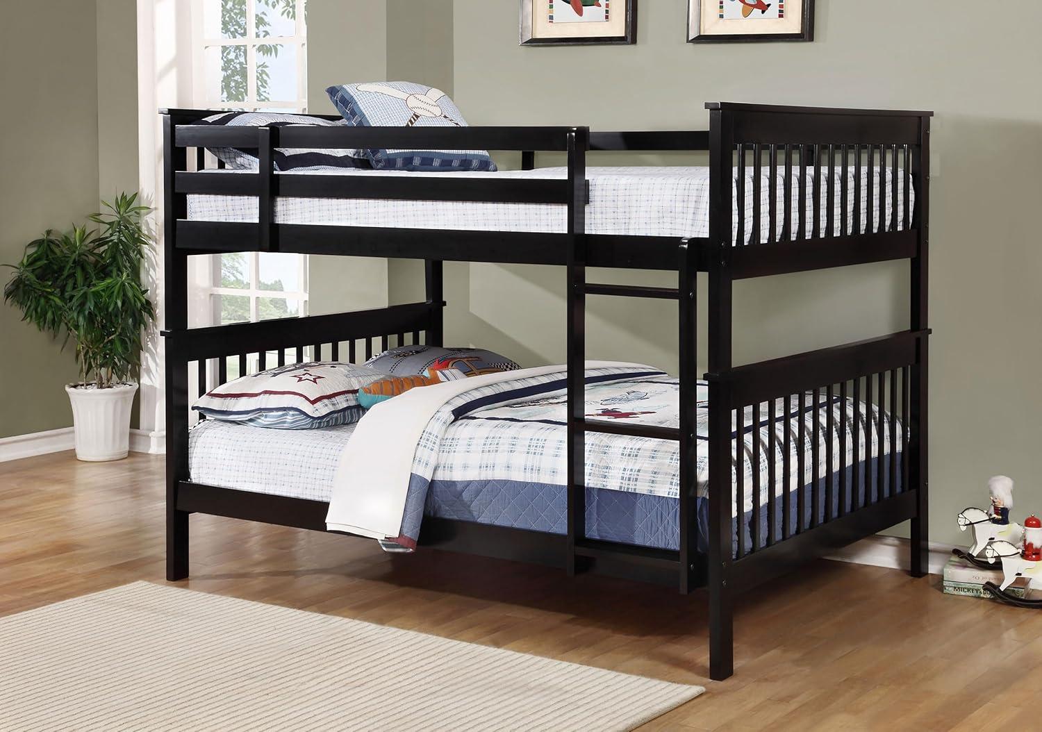 Coaster Chapman Transitional Full Over Full Wood Bunk Bed in Black Finish