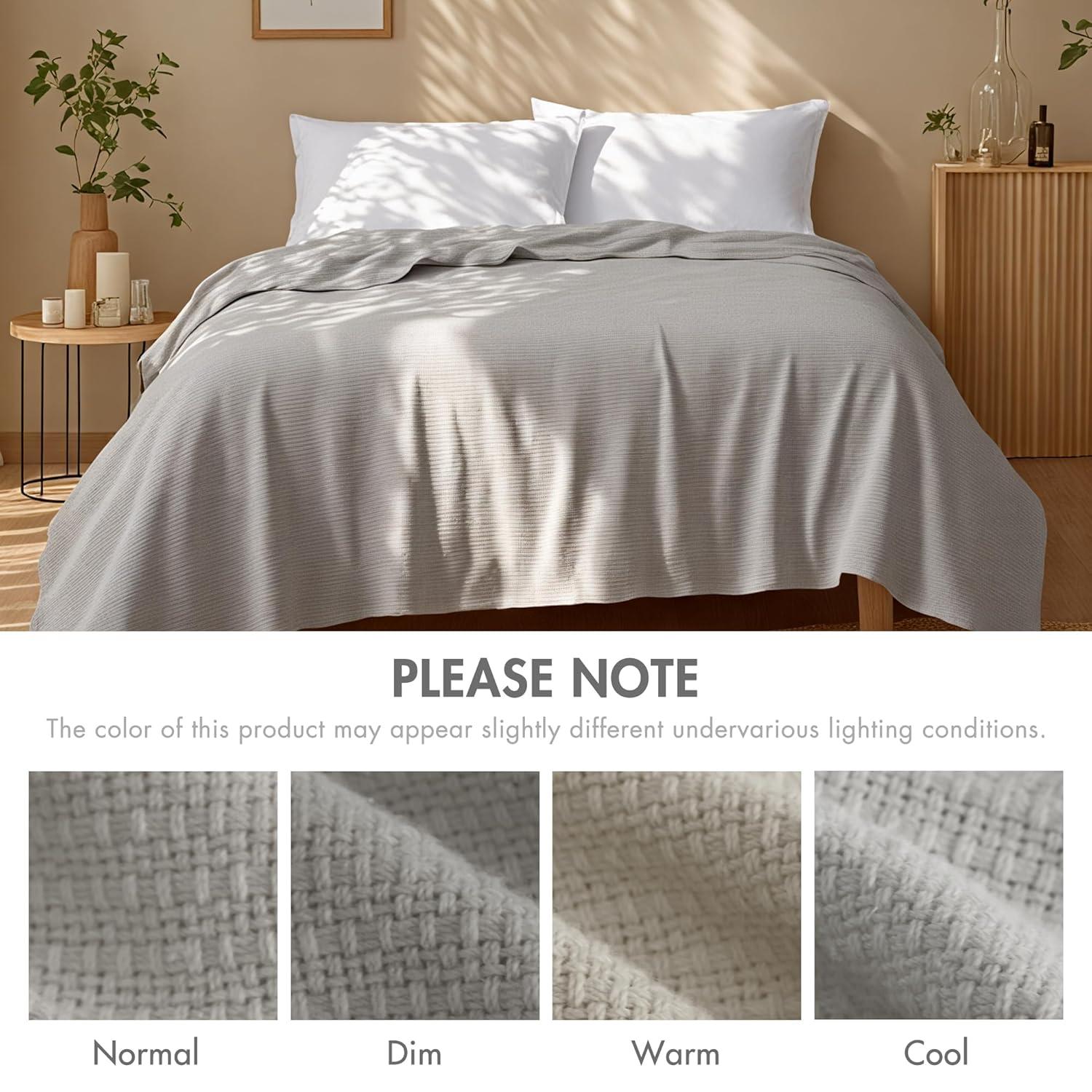 Madison Park Freshspun Basketweave Cotton Blanket