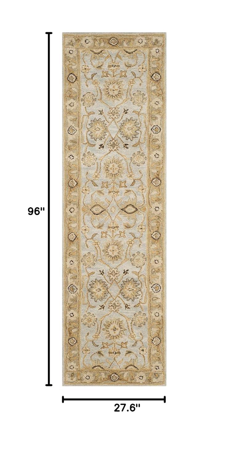 Antiquity AT856 Hand Tufted Runner Rug - Light Blue/Sage - 2'3"x8' - Safavieh.