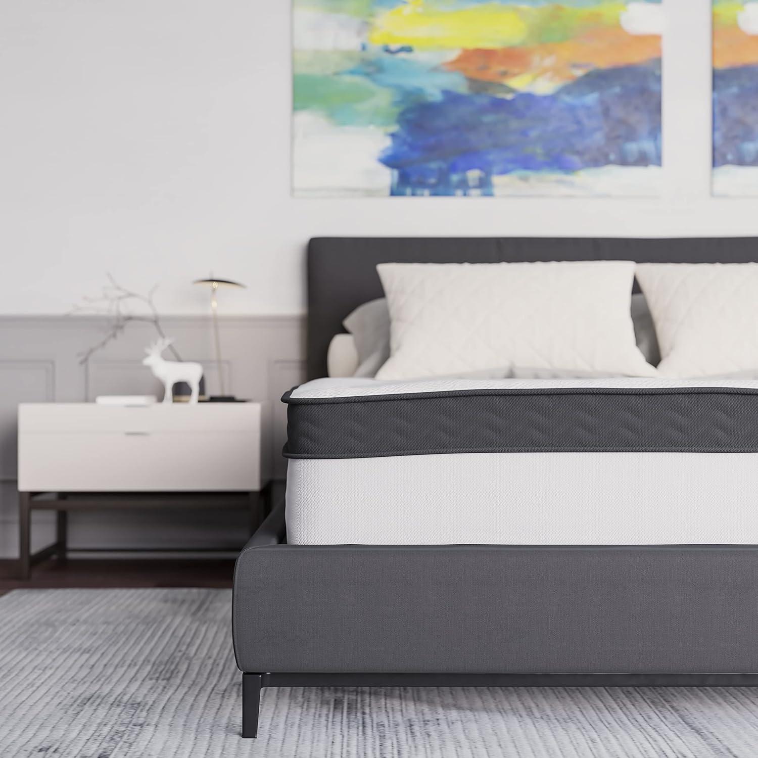 BizChair 12 Inch CertiPUR-US Certified Hybrid Pocket Spring Mattress, Queen Mattress in a Box