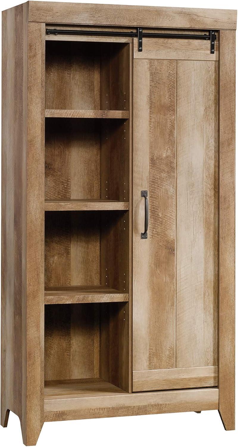 Craftsman Oak Rustic Freestanding Storage Cabinet with Adjustable Shelves