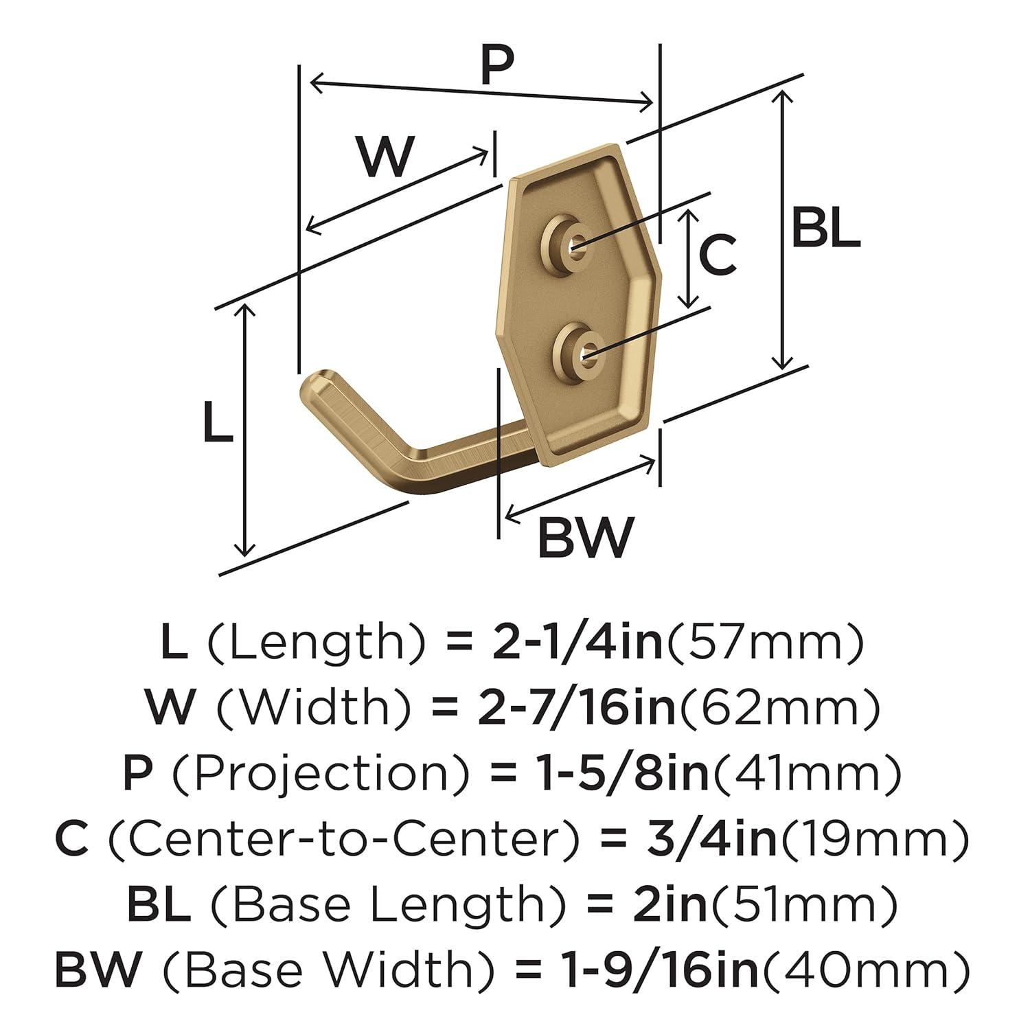 Benton Transitional Double Prong Decorative Wall Hook