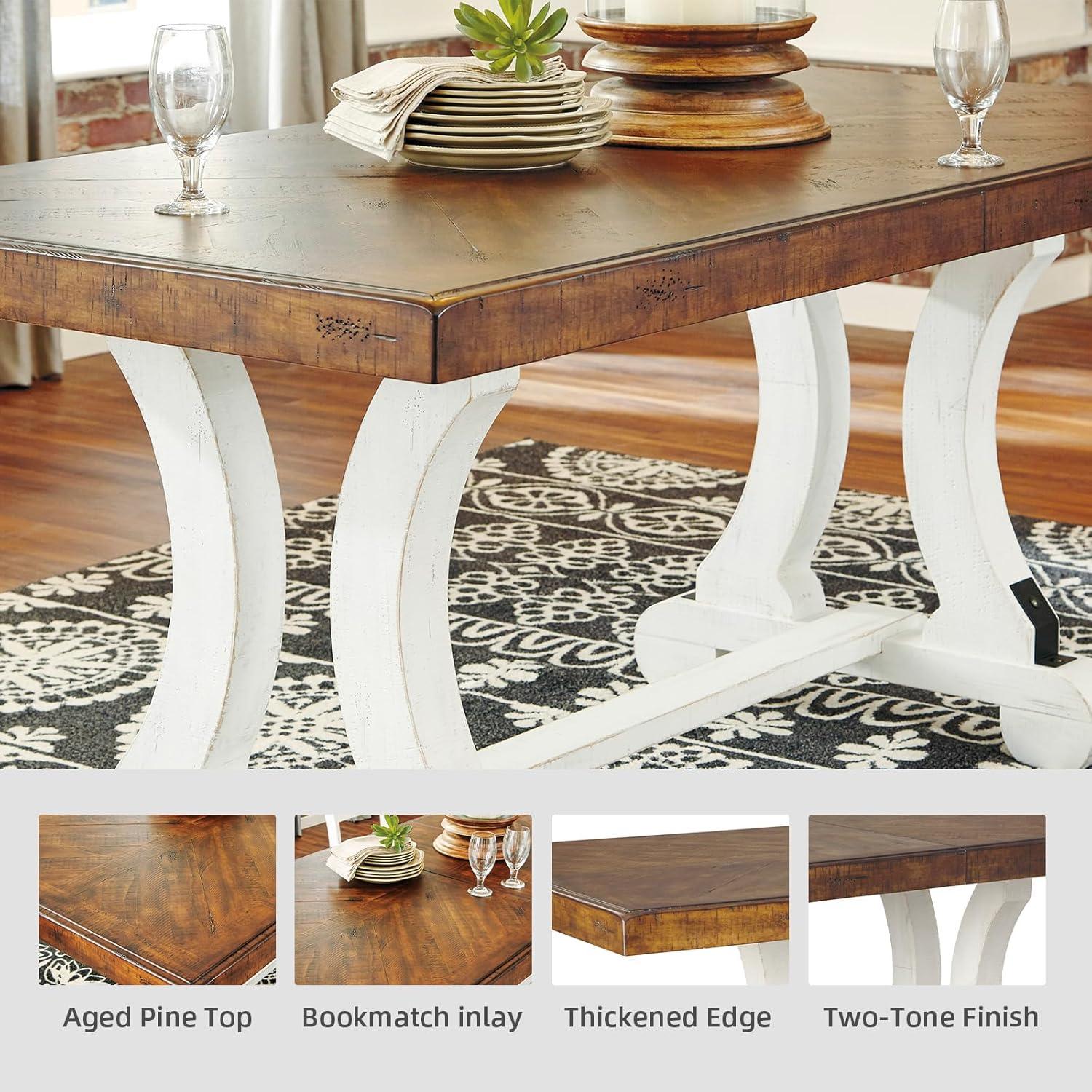 Signature Design By Ashley Casual Valebeck Counter Height Dining Table White/Brown