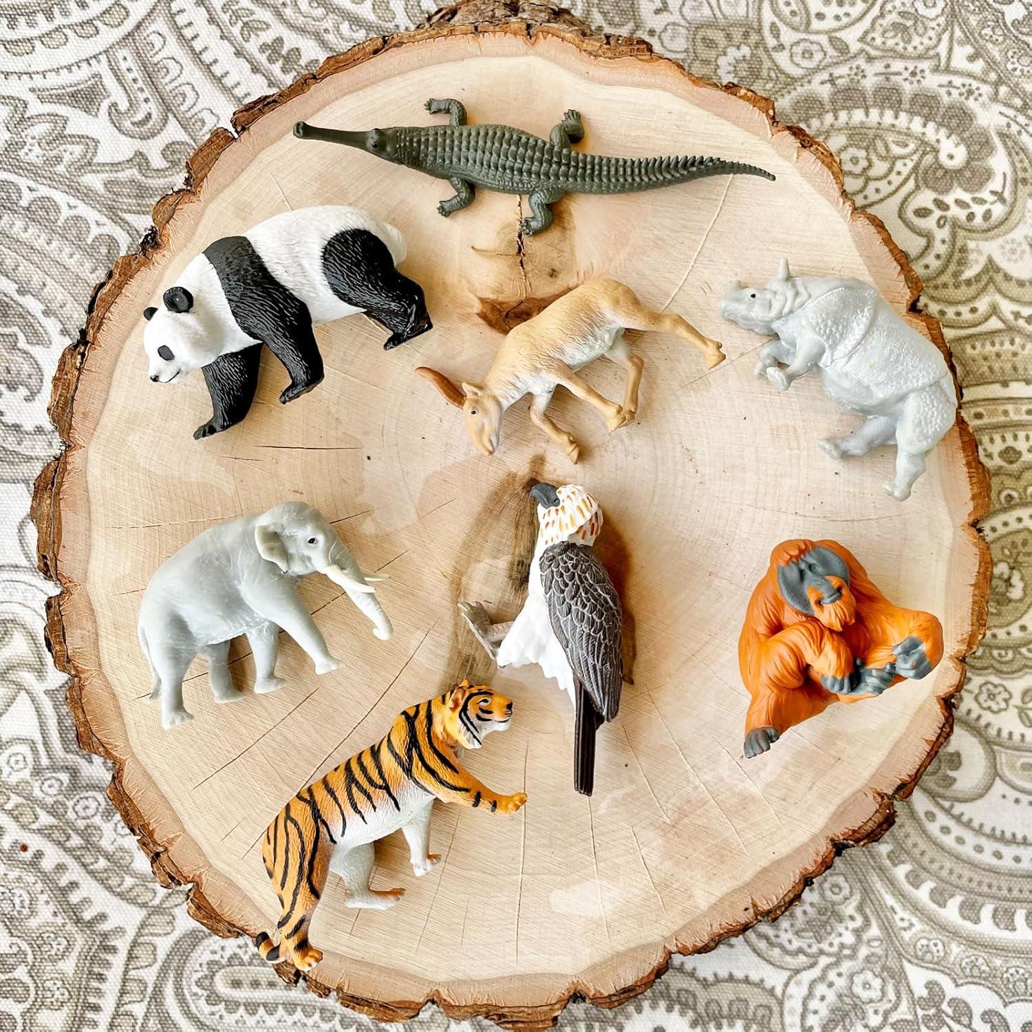 Safari Ltd. Asian Animals TOOB - Set of 8 Mini Figurines - Asian Elephant, Indian Rhino, Orangutan, Panda Bear, Tiger, Antelope, Philippine Eagle, and Gavial - Toys for Boys, Girls & Kids Ages 3+