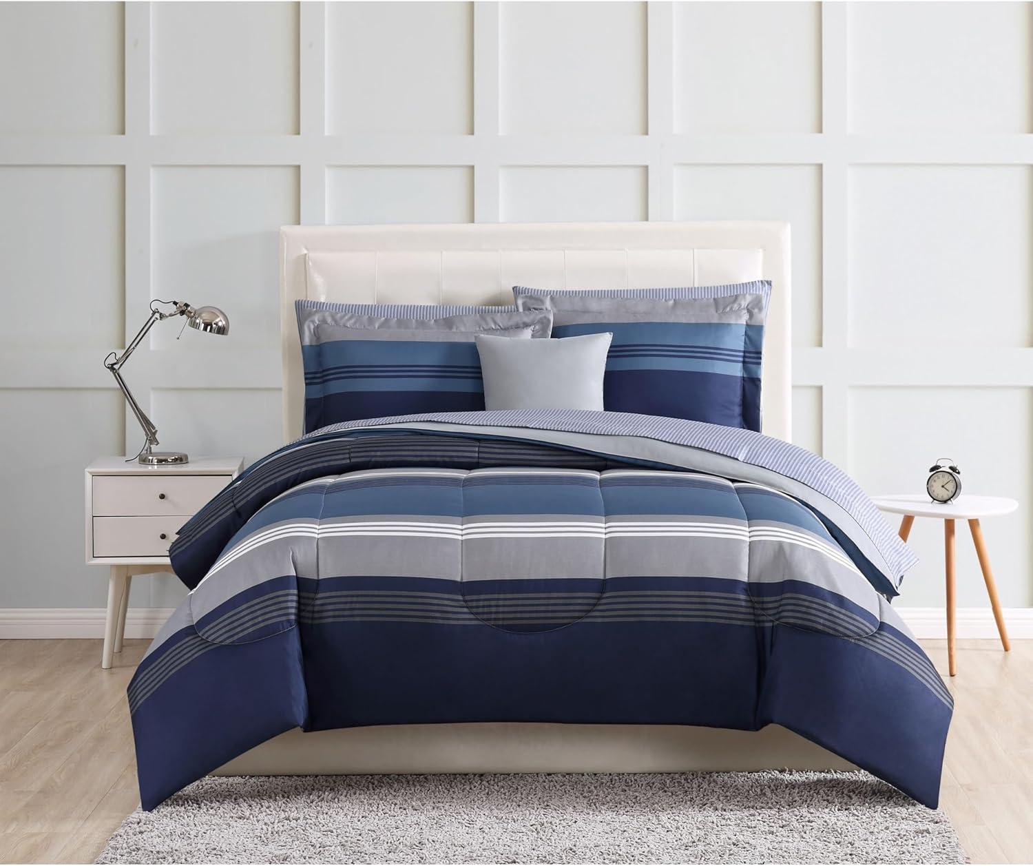 Style 212 Style 212 Carlyle Polyester Channel Striped Comforter Set
