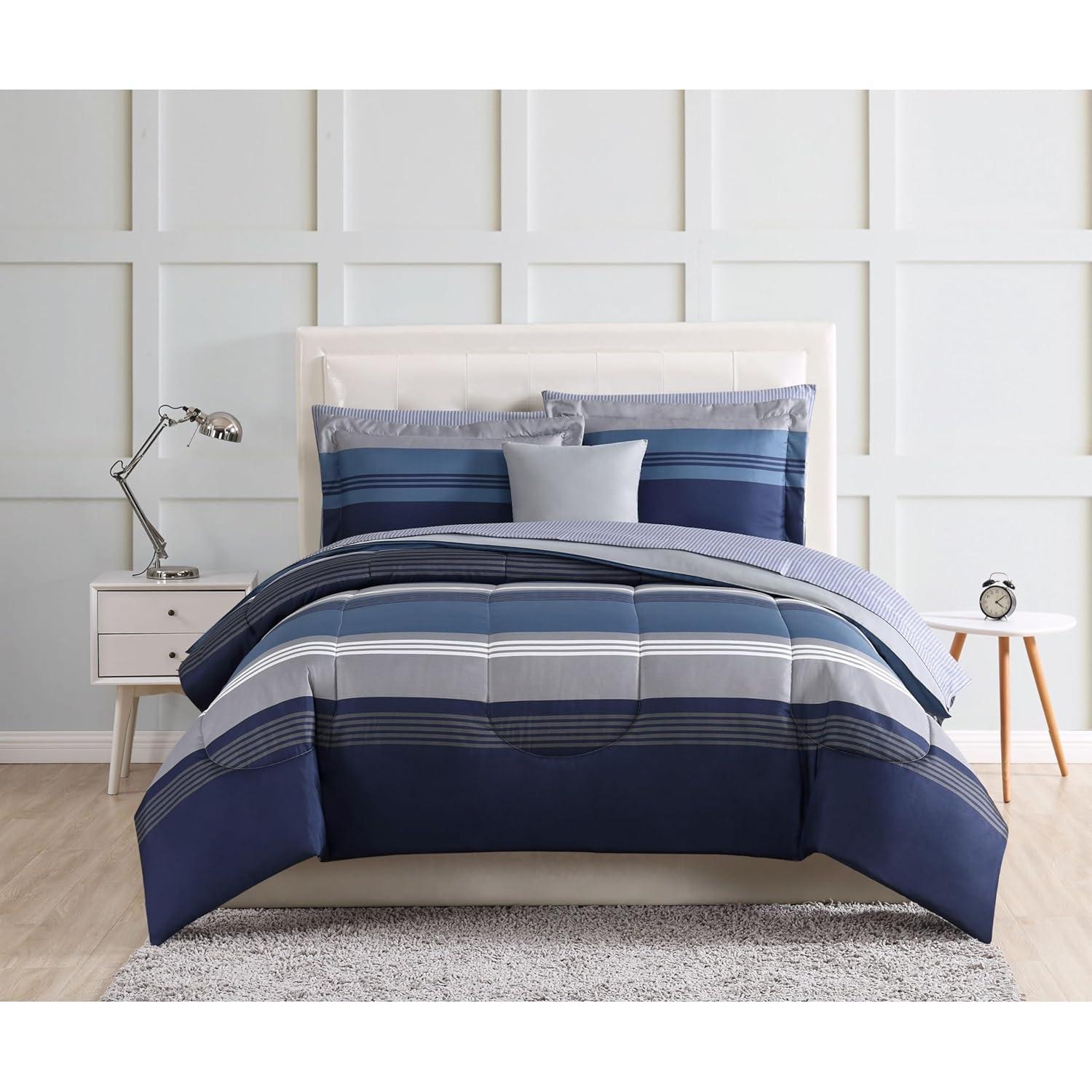 Style 212 Style 212 Carlyle Polyester Channel Striped Comforter Set
