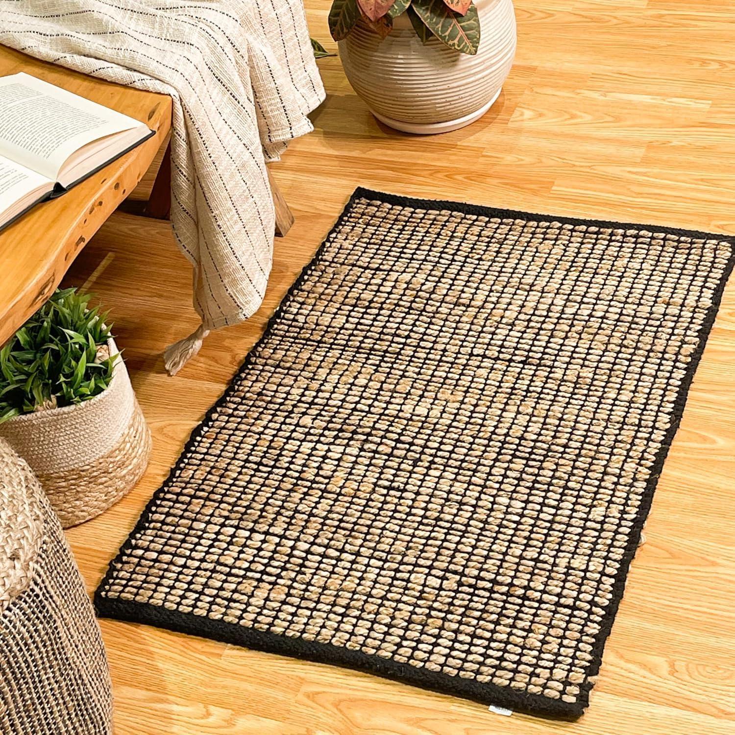 3'x5' Pata Hand Woven Chunky Jute Area Rug, Natural - JONATHAN Y