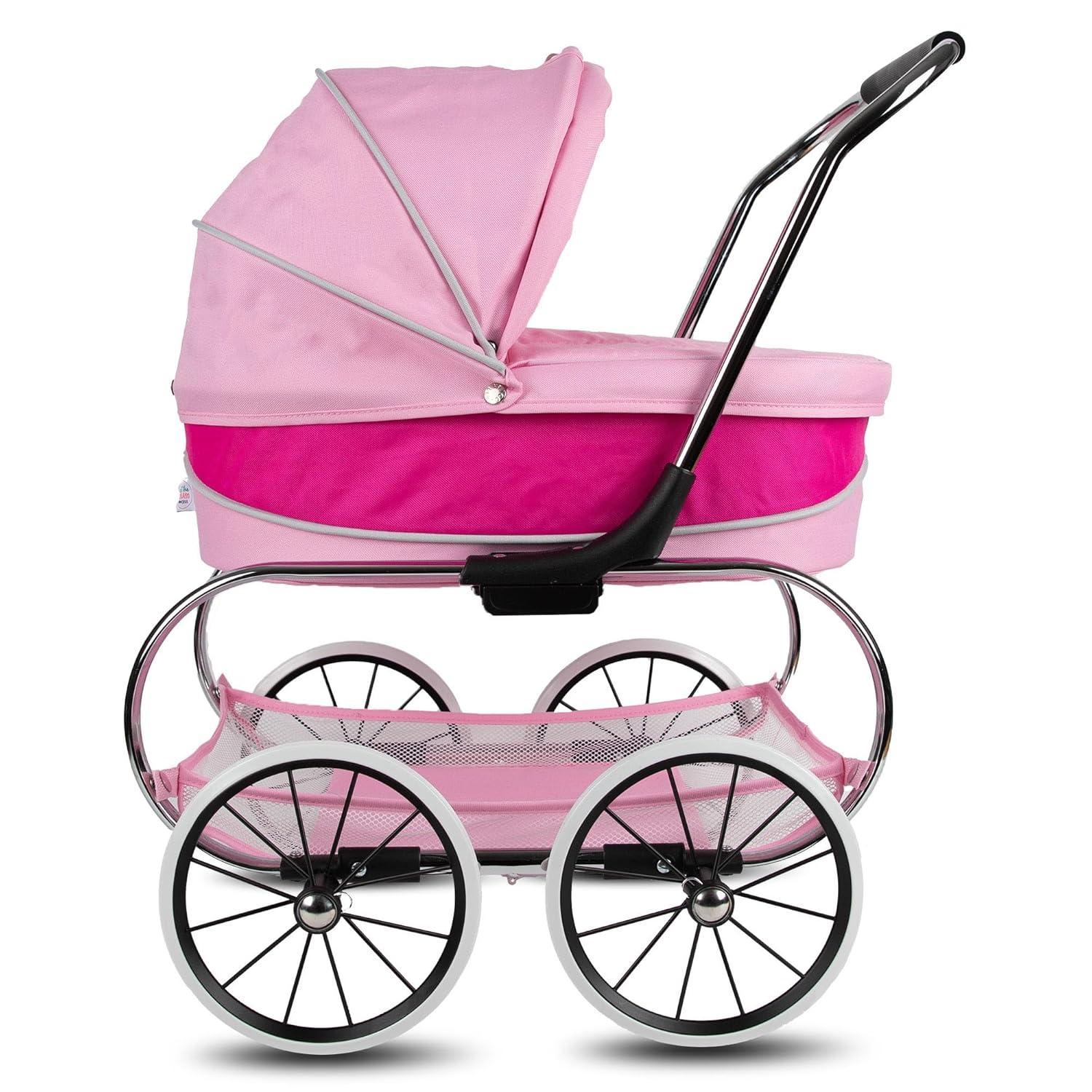 Valco Baby Princess Doll Stroller, High Quality Toy Stroller for Toddlers & Children, Excellent Holiday Gift for Realistic Pretend Play - Hot Pink
