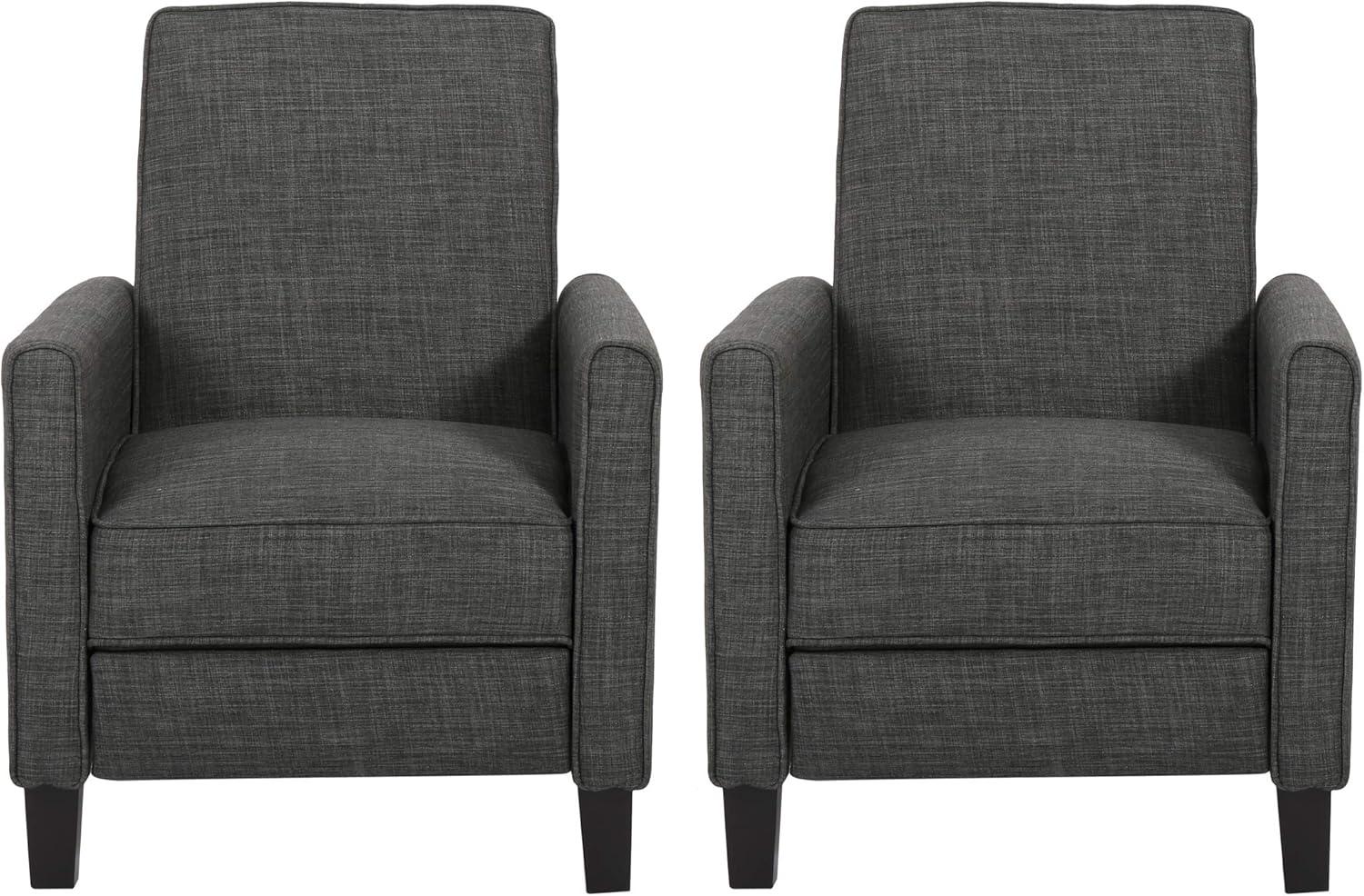 Christopher Knight Home Emmie Fabric Recliner (Set of 2), Moss Gray, Dark Brown