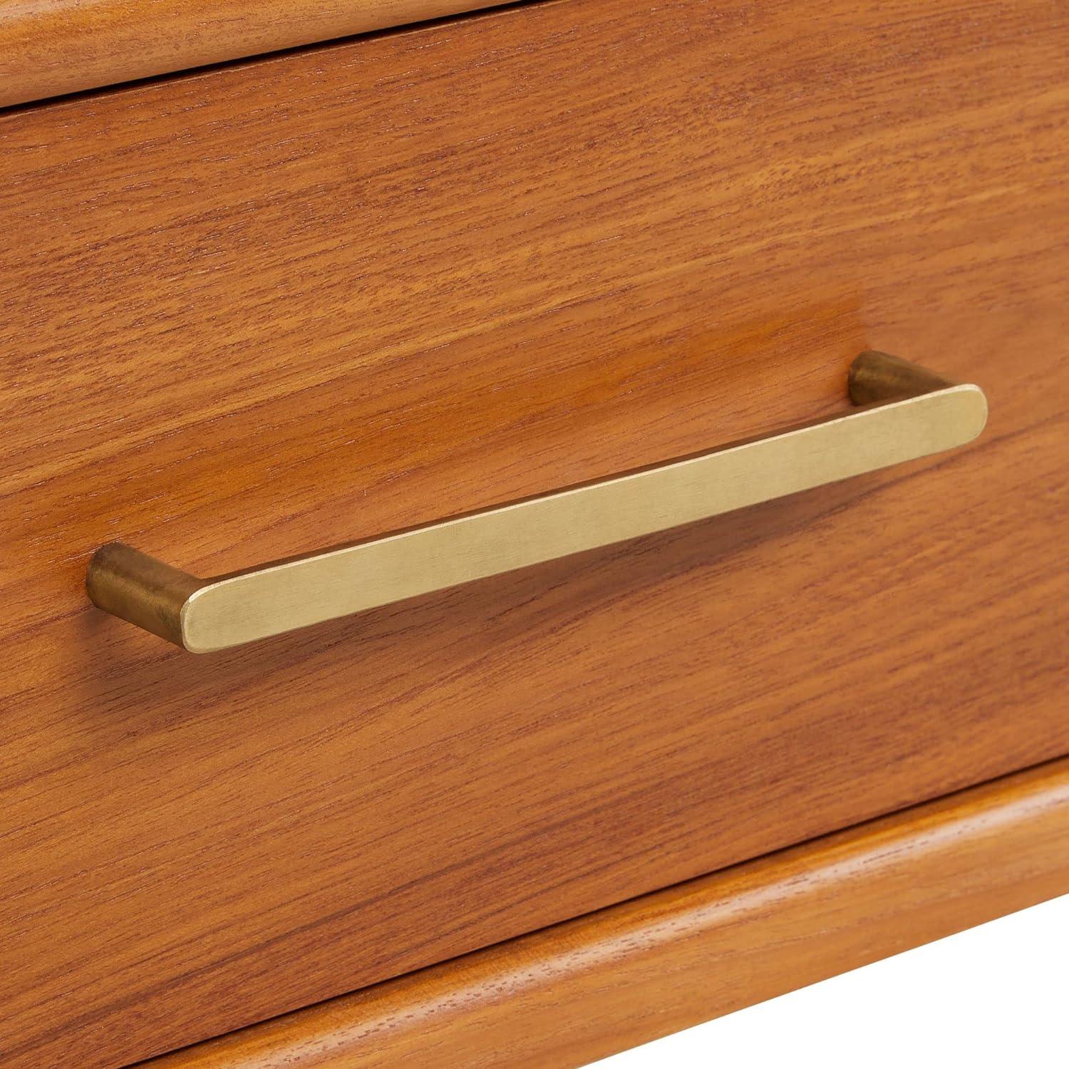 Novak 48" Natural Teak Single Vanity Cabinet with Brass Hardware